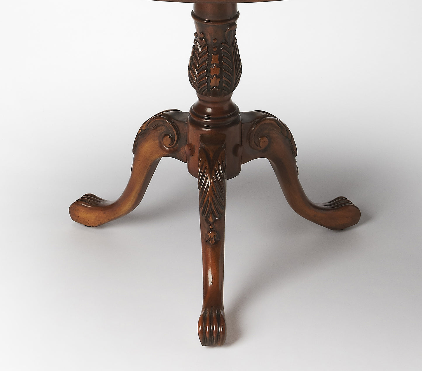 Butler Specialty Company Carissa 30 in. W Round Wood 3 Leg Pedestal Base Foyer Table, Brown