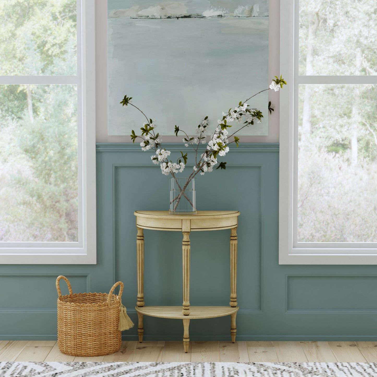Bellini Demilune 24" Console Table in Multi-Color 0889424