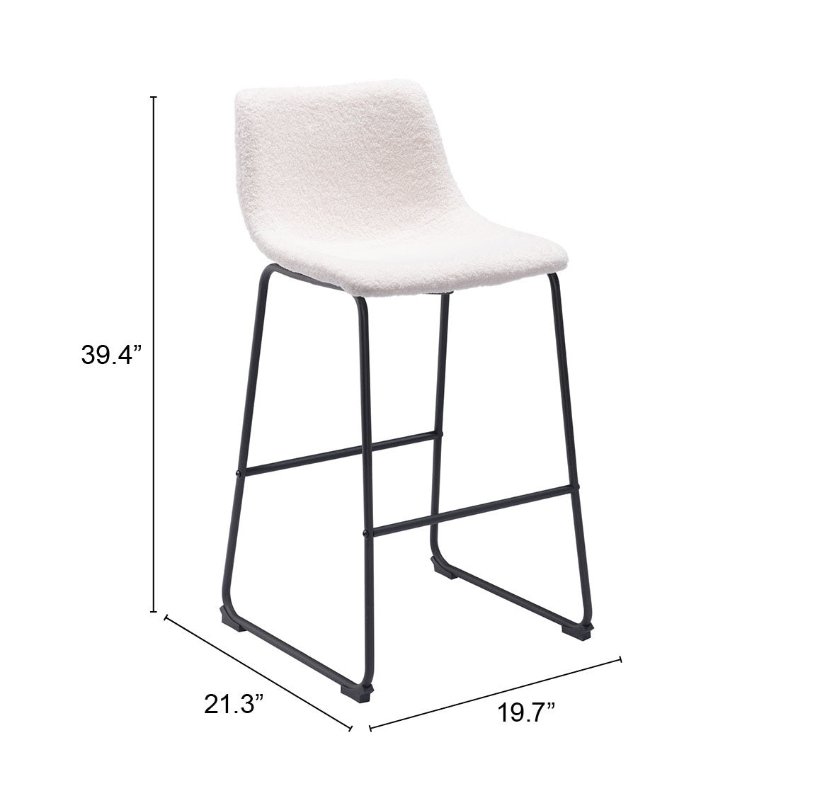 Smart Barstool (Set of 2) Ivory