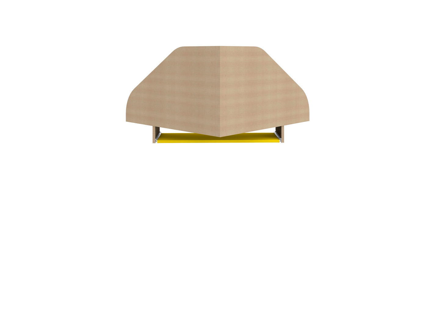 Manhattan Comfort Bradley Floating 2-Piece Cubicle Section Desk with Keyboard Shelf in Rustic Brown and Yellow 1-229BMC94