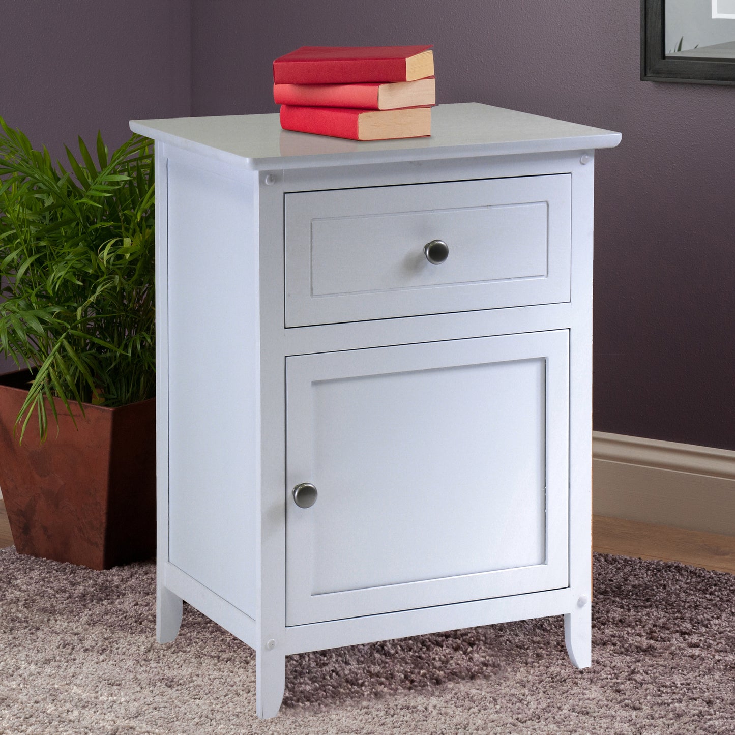 Eugene Accent Table, Nightstand, White