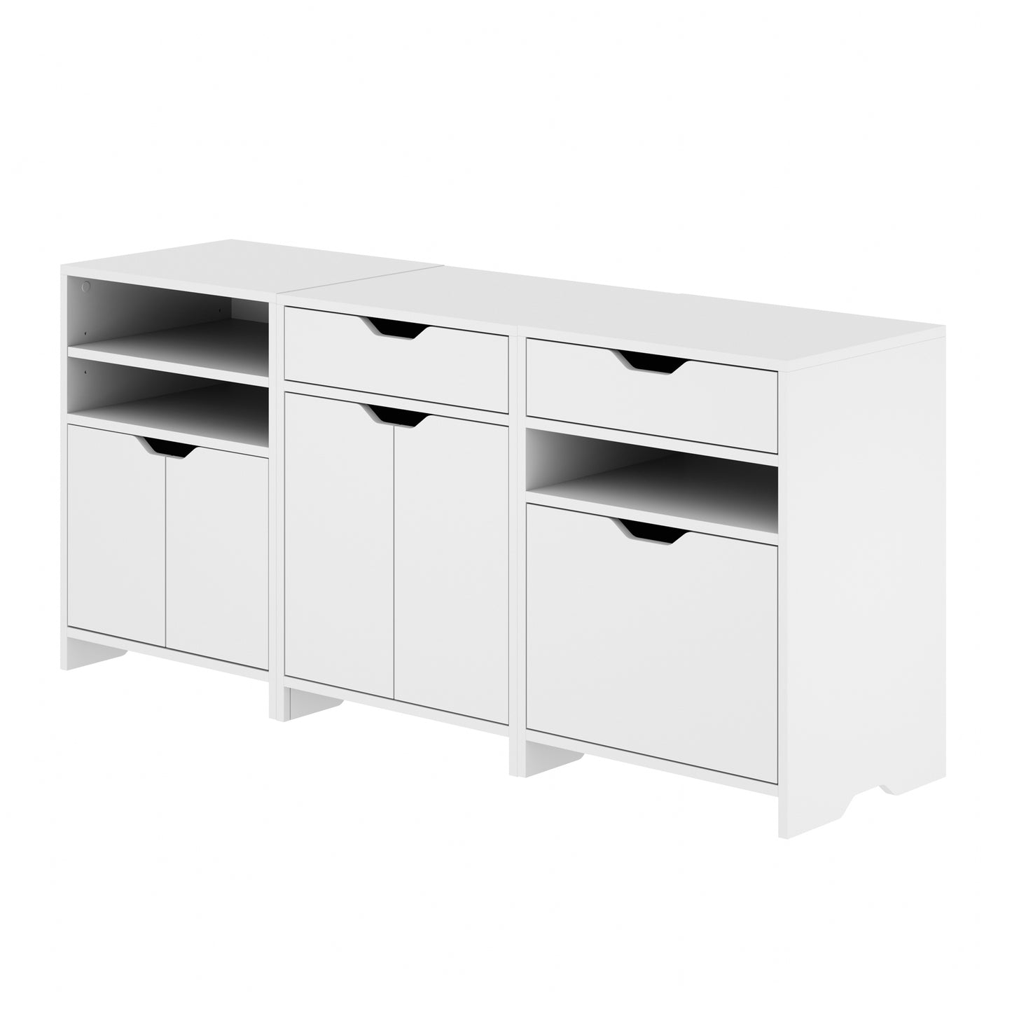 Nova 3-Pc Storage Cabinet Set, White