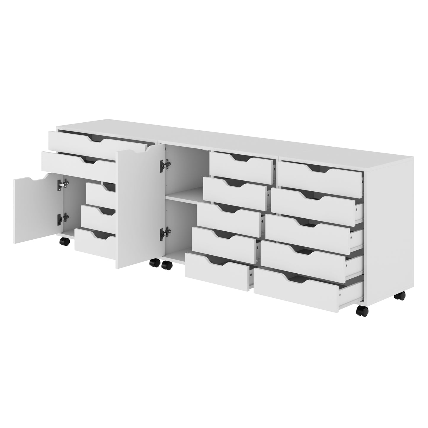 Halifax 3-Pc Storage Cabinet Set, White