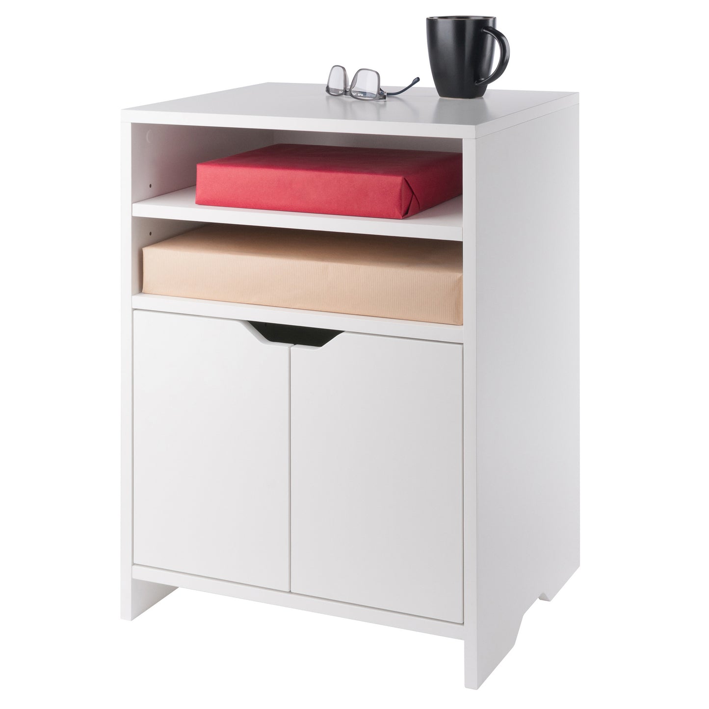 Nova Open Shelf Storage Cabinet, White