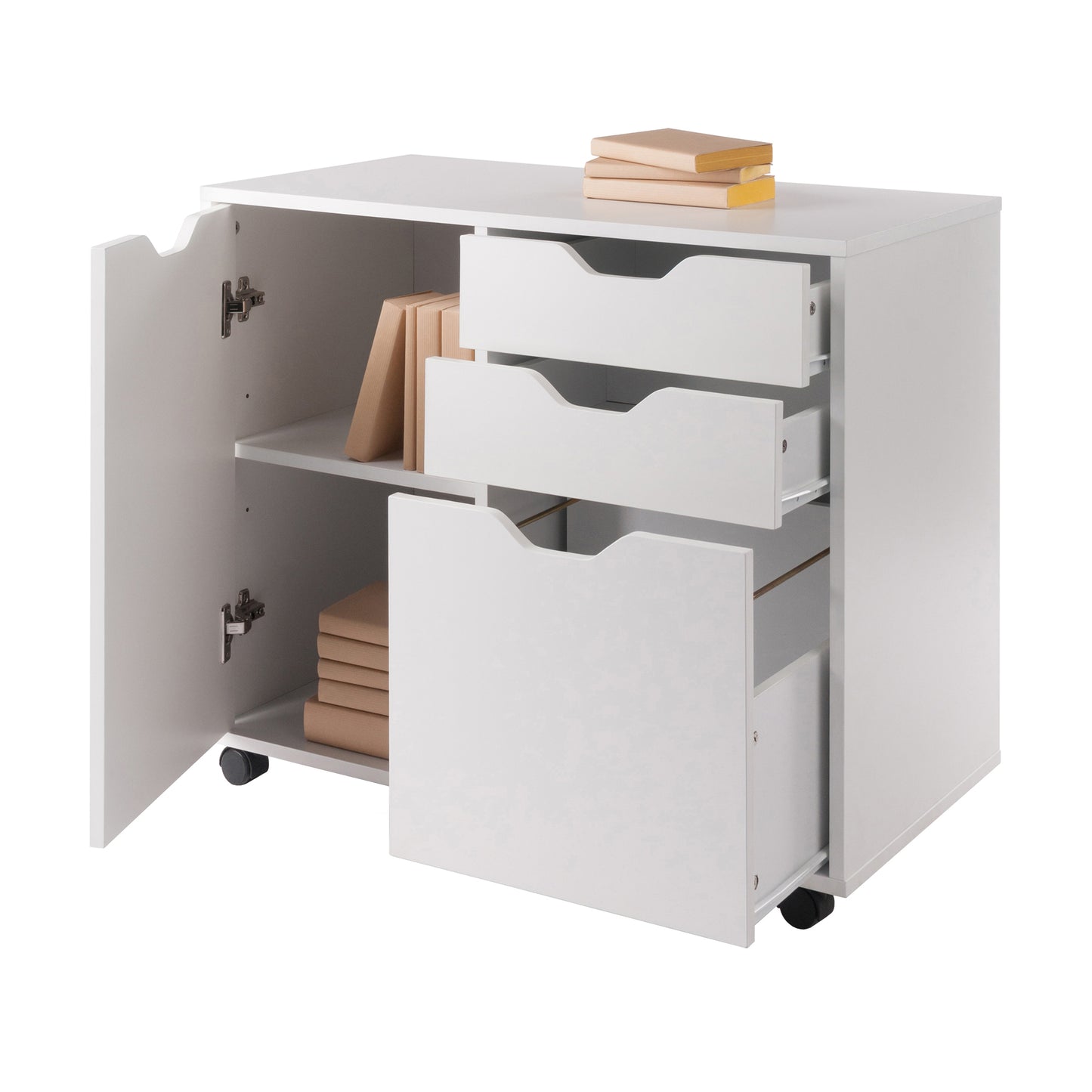 Halifax Wide Storage Cabinet, 2-Drawer, Filing Cabinet, White