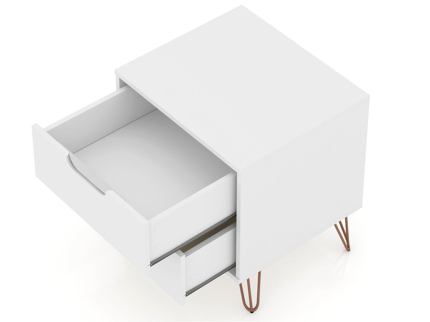 Rockefeller Mid-Century Modern 2-Piece Dresser Set in White 104GMC1
