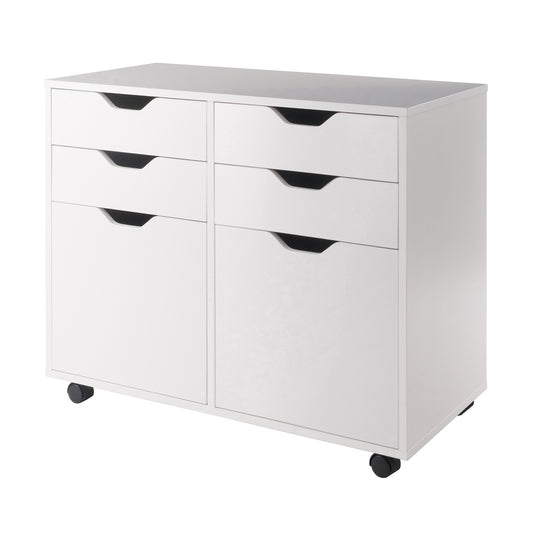 Halifax Wide 2-Door Storage Cabinet, 4-Drawer, White
