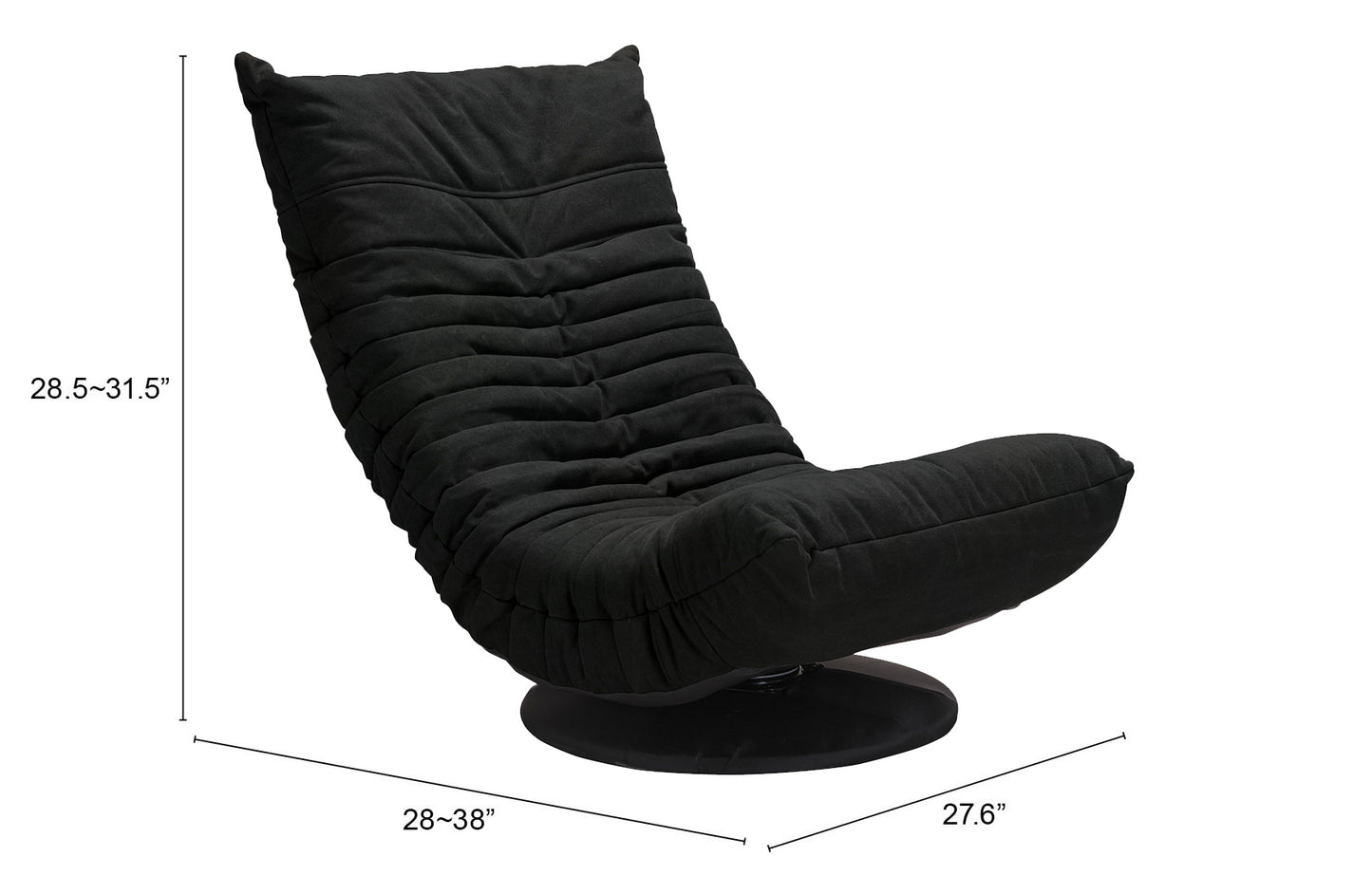 Down Low Swivel Chair Black