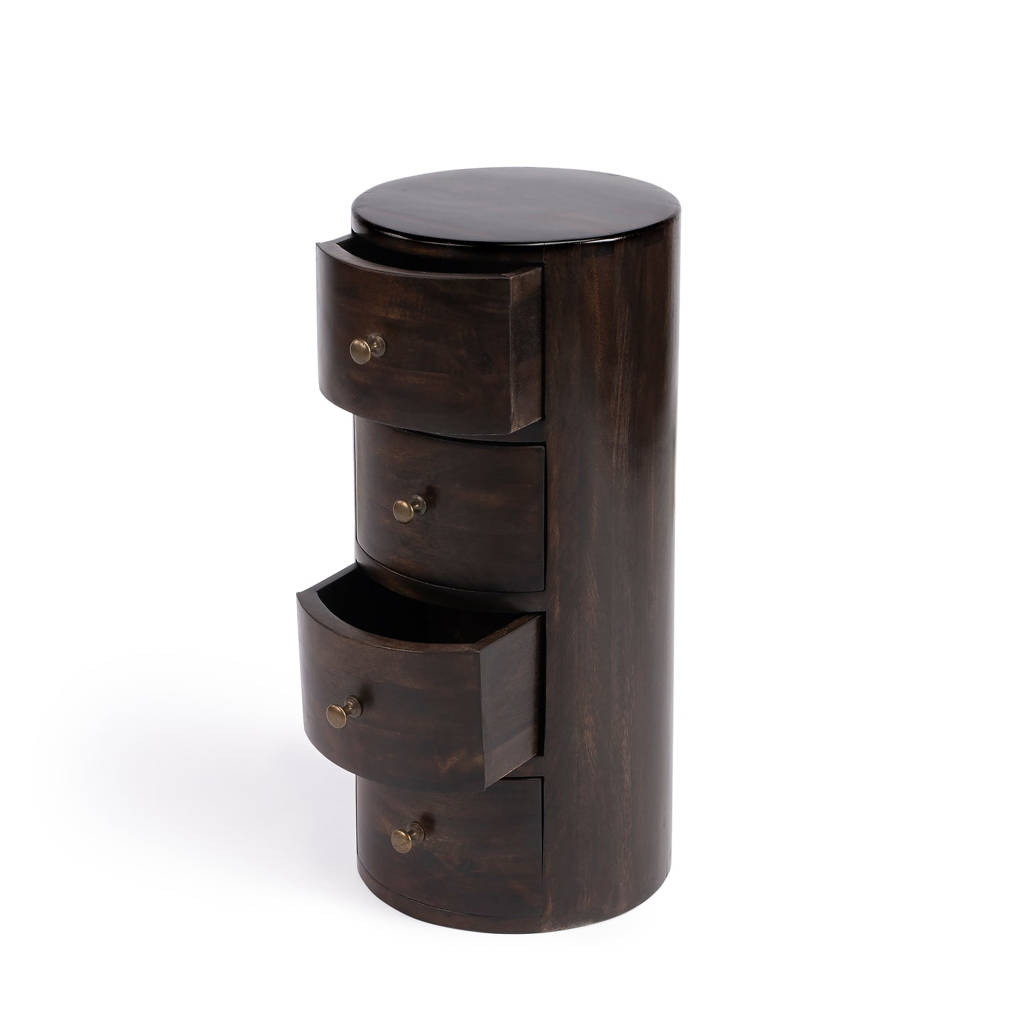 Liam Wood End Table with Storage in Dark Brown 1176117
