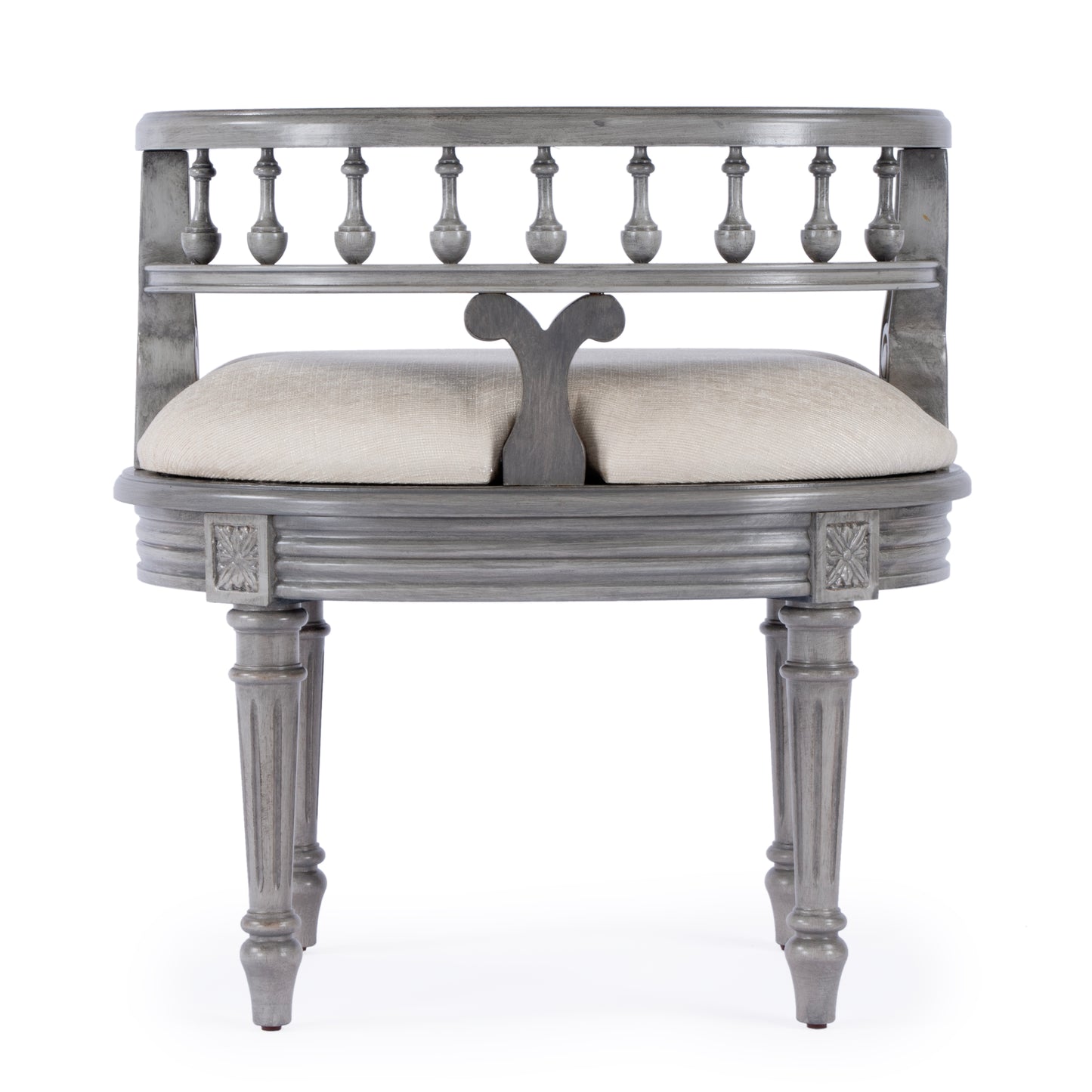 Hathaway Upholstered 22.5"W Vanity Seat in Gray 1218418