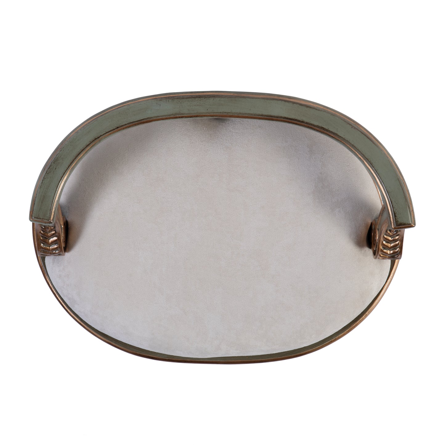 Butler Specialty Company Hathaway 22.5 in. W Oval Upholstered and Wood Traditional Vanity Seat, Pastel Green