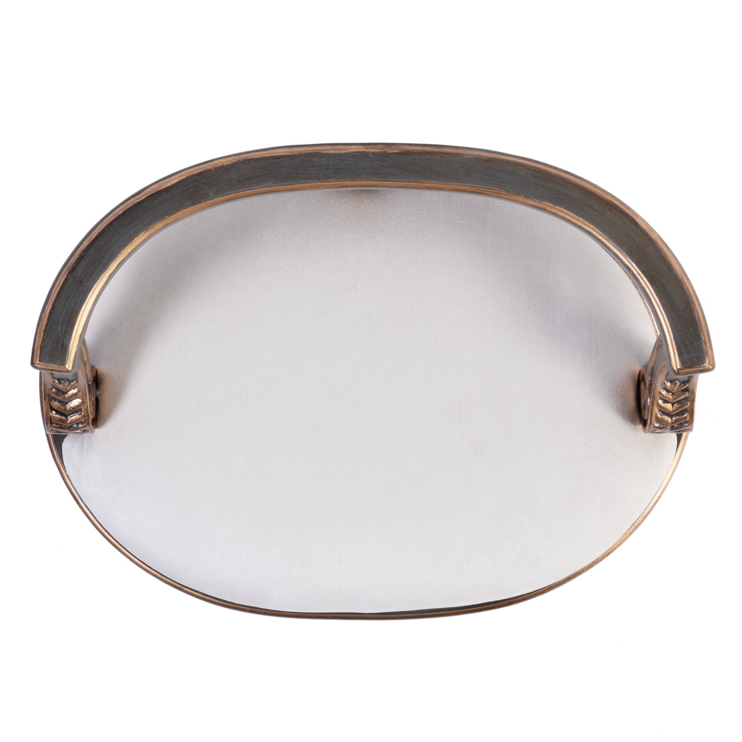 Butler Specialty Company Hathaway 22.5 in. W Oval Upholstered and Wood Traditional Vanity Seat, Pastel Blue
