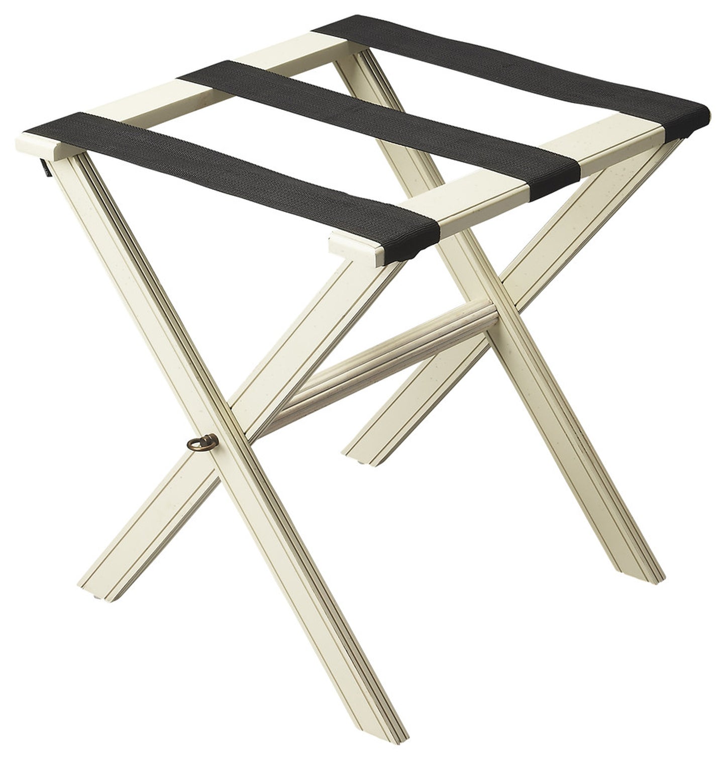 Butler Specialty Company Anthony 25.25 in. W Rectangular Fabric and Wood Folding Luggage Rack, White