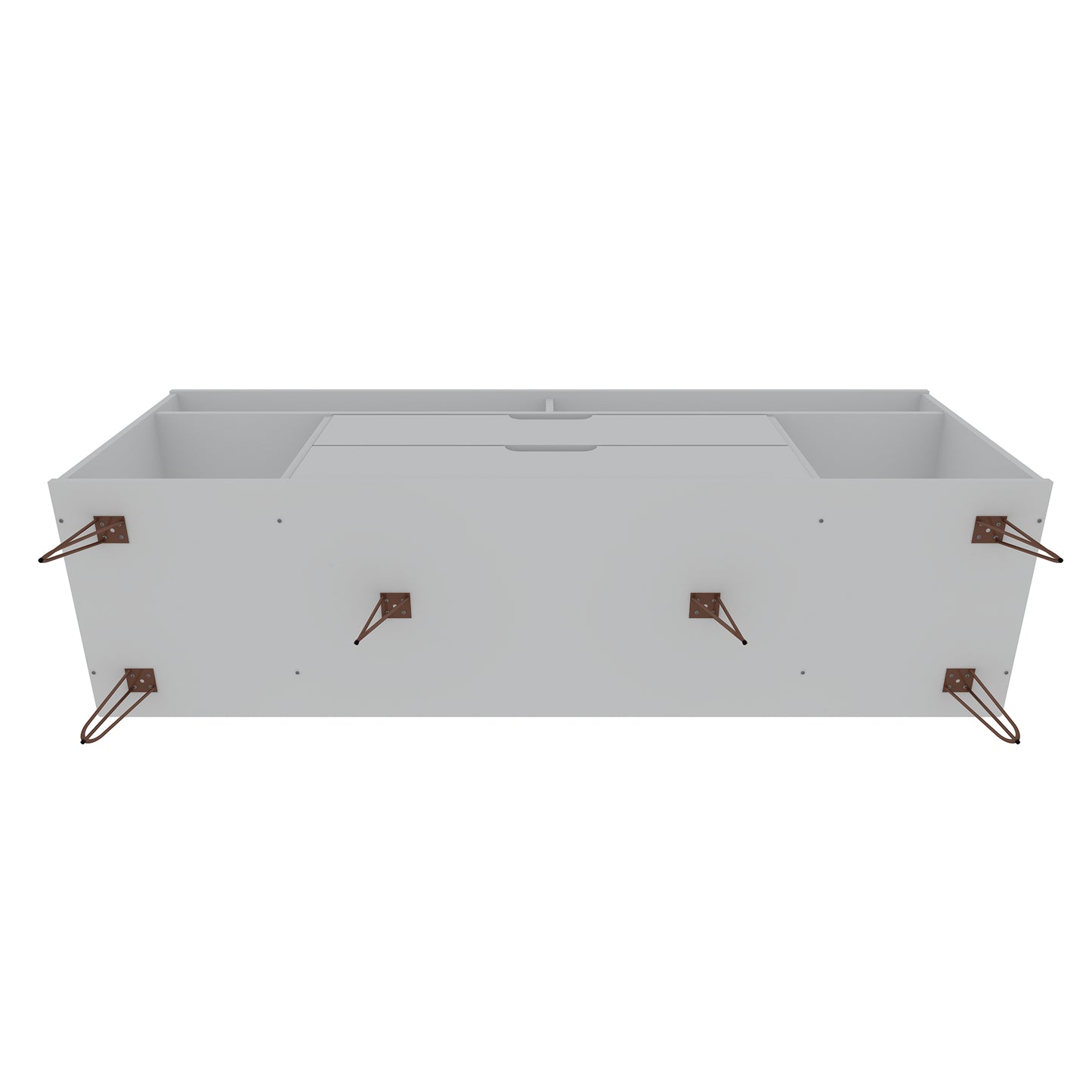 Manhattan Comfort Rockefeller 62.99 TV Stand with Metal Legs and 2 Drawers in White 130GMC1