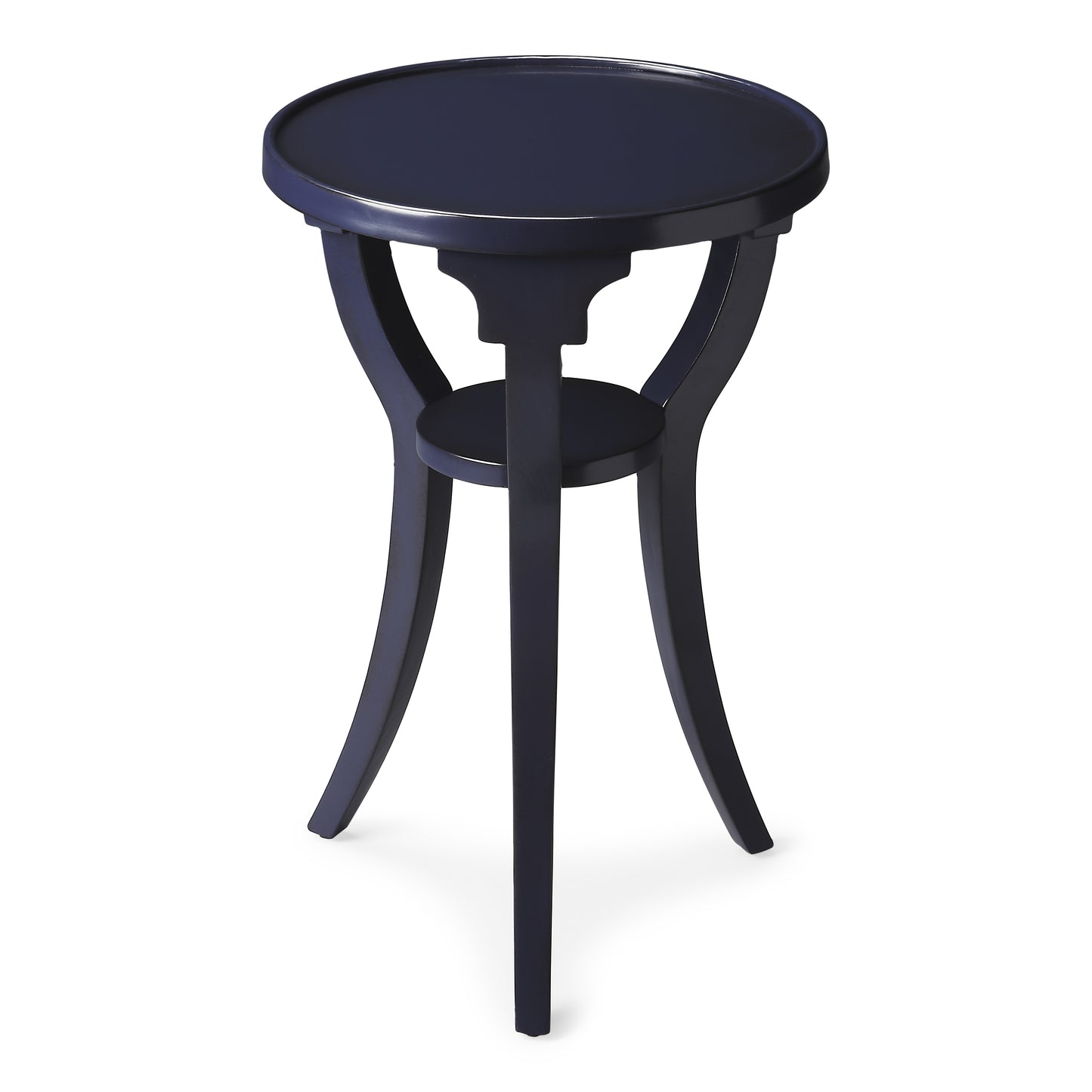 Butler Specialty Company Dalton 15.75 in. W Round Wood Side Table with Small Lower Open Shelf, Blue