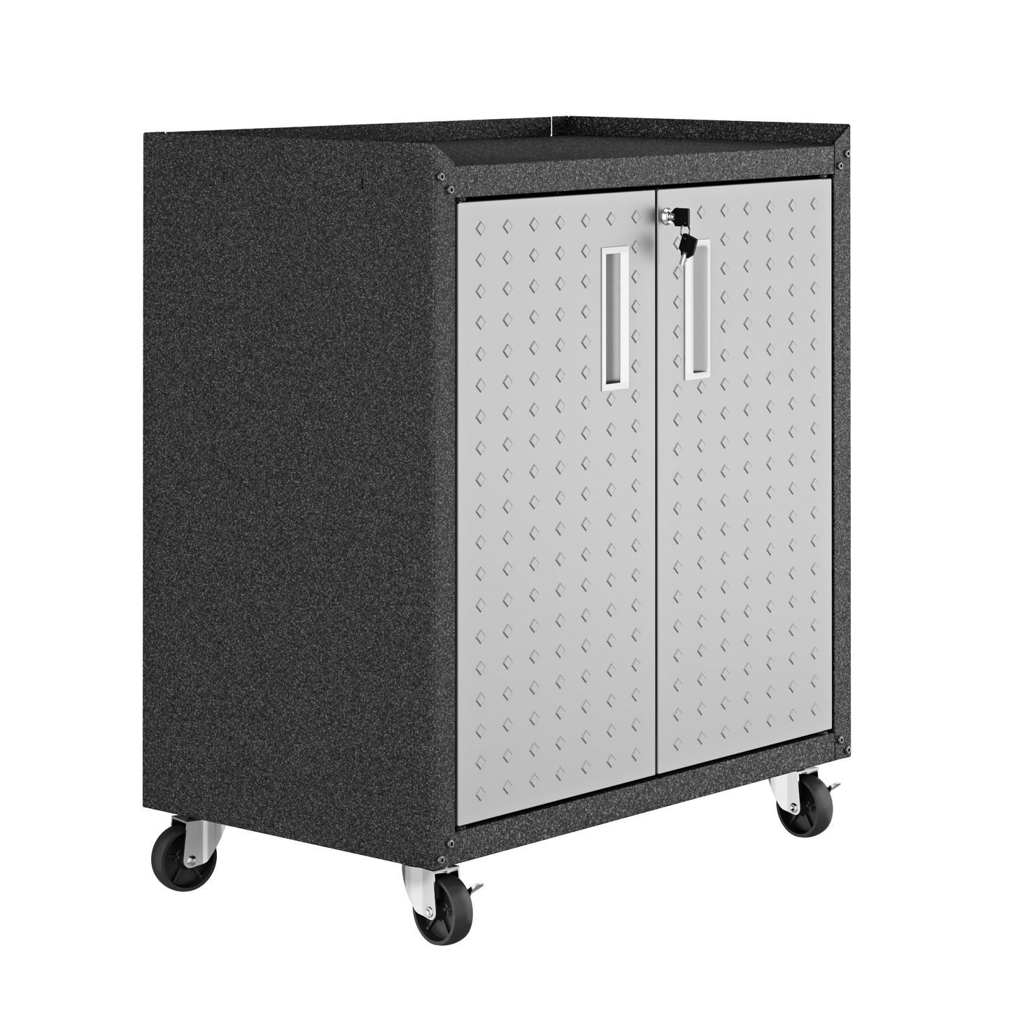 Manhattan Comfort 3-Piece Fortress Mobile Space-Saving Steel Garage Cabinet and Worktable 1.0 in Grey 14GMC