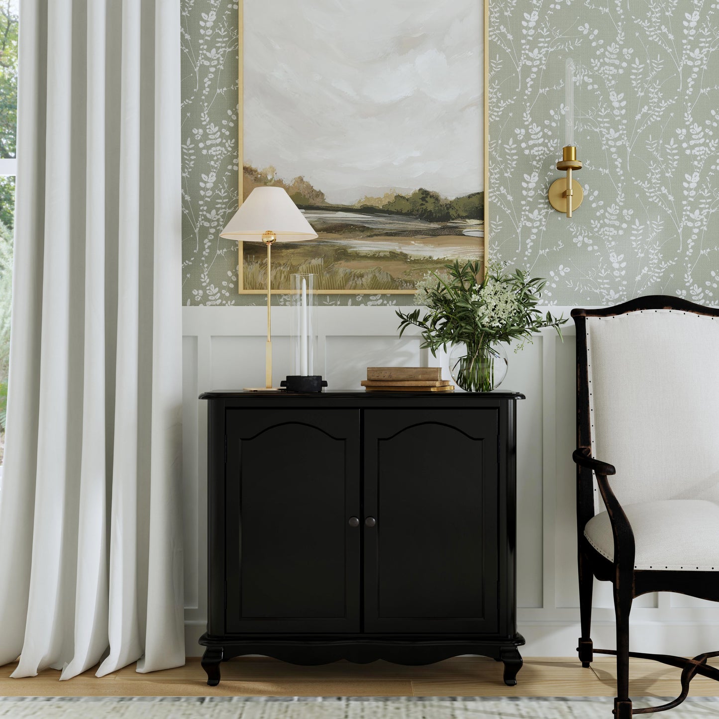 Leyden European Accent Cabinet in Black 1737111