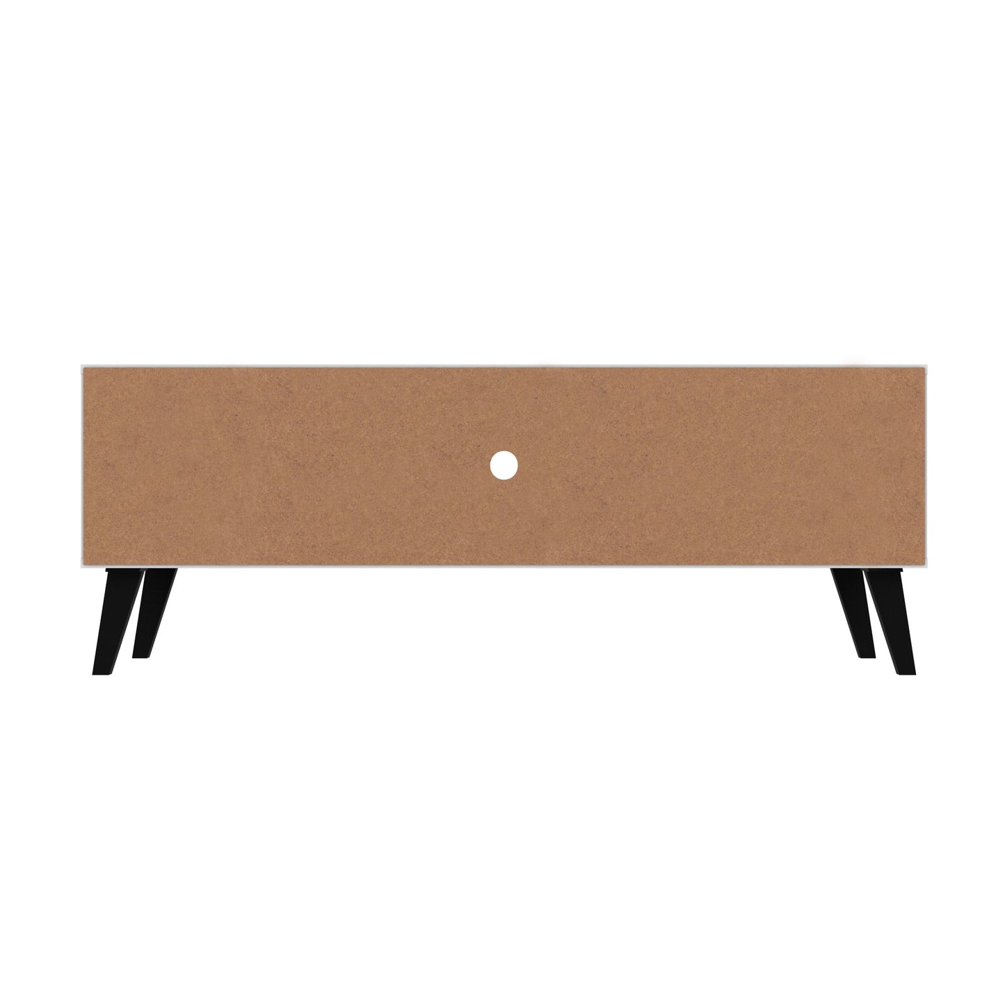 Manhattan Comfort Doyers 53.15 Mid-Century Modern TV Stand in White and Nut Brown 174AMC188