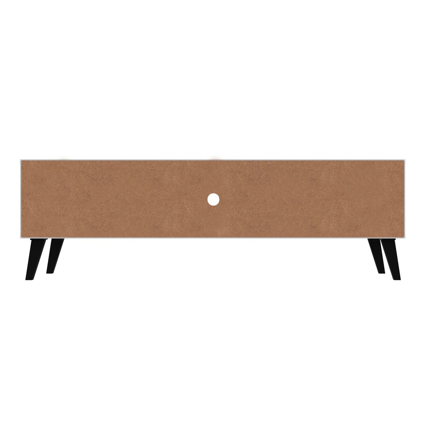 Manhattan Comfort Doyers 62.20 Mid-Century Modern TV Stand in White and Nut Brown 175AMC188