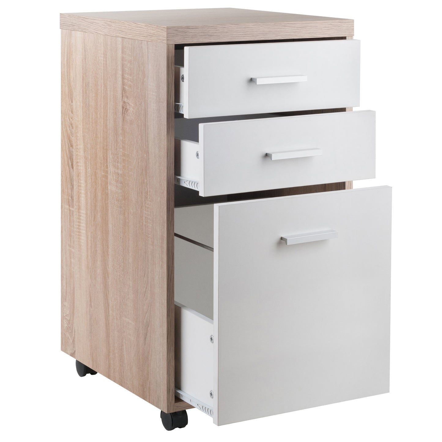 Kenner File Cabinet, 2-Drawer, Reclaimed Wood and White