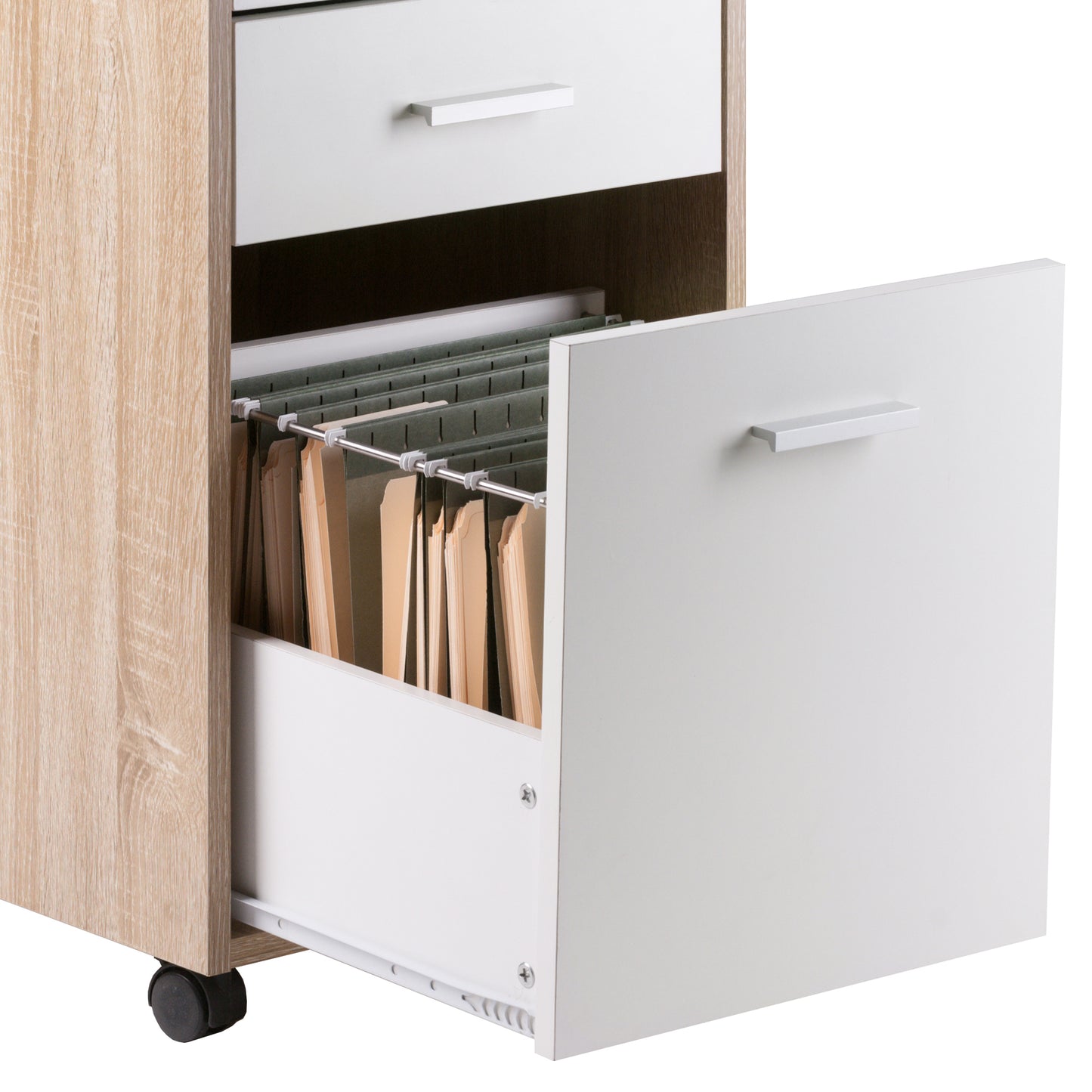 Kenner File Cabinet, 2-Drawer, Reclaimed Wood and White