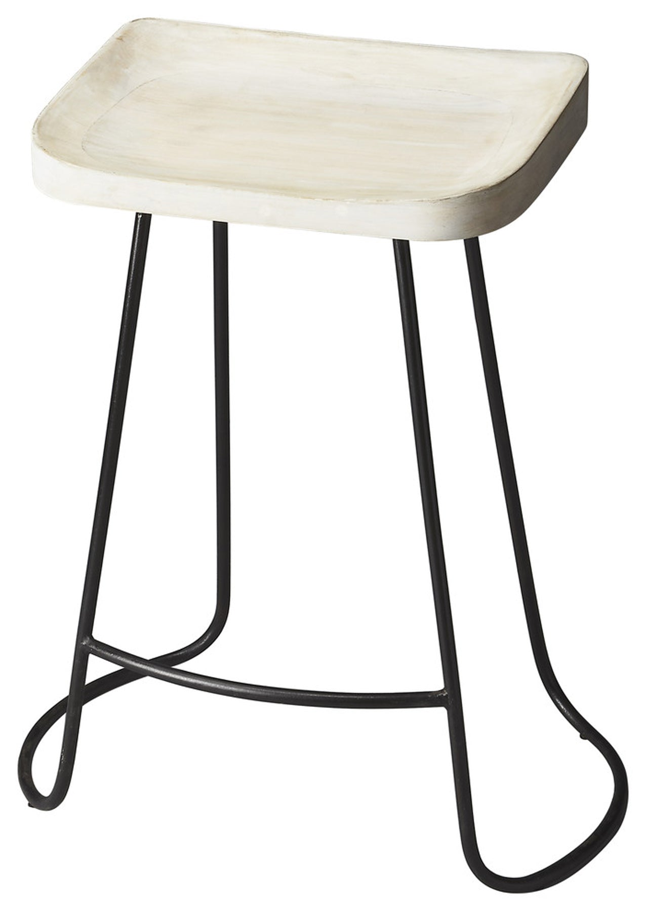Butler Specialty Company Alton 25.5 in. Seat Height Wood and Iron Backless Counter Stool with Footrest, Multi-Color