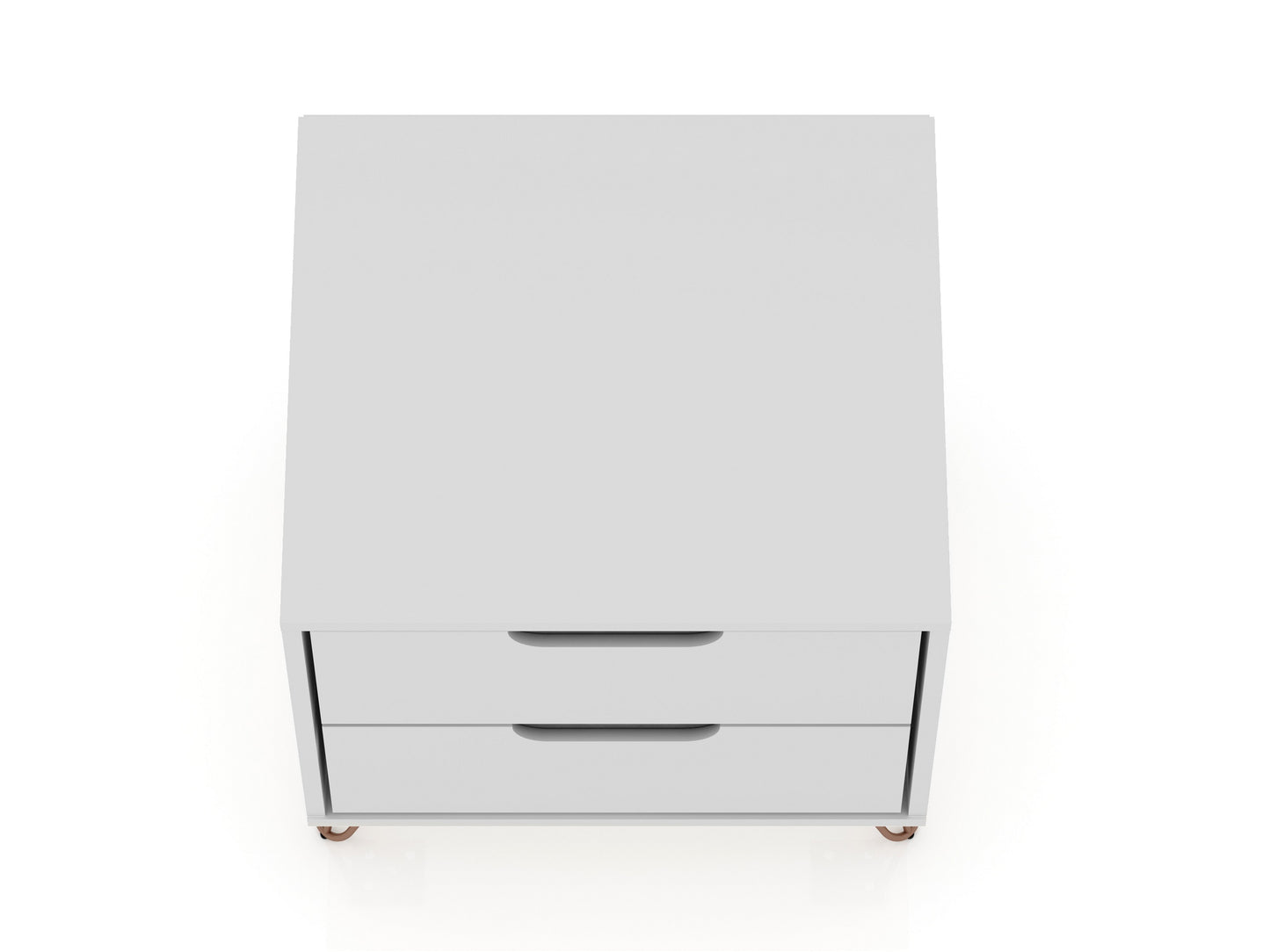 Manhattan Comfort Rockefeller 2-Drawer White Nightstand (Set of 2) 2-102GMC1