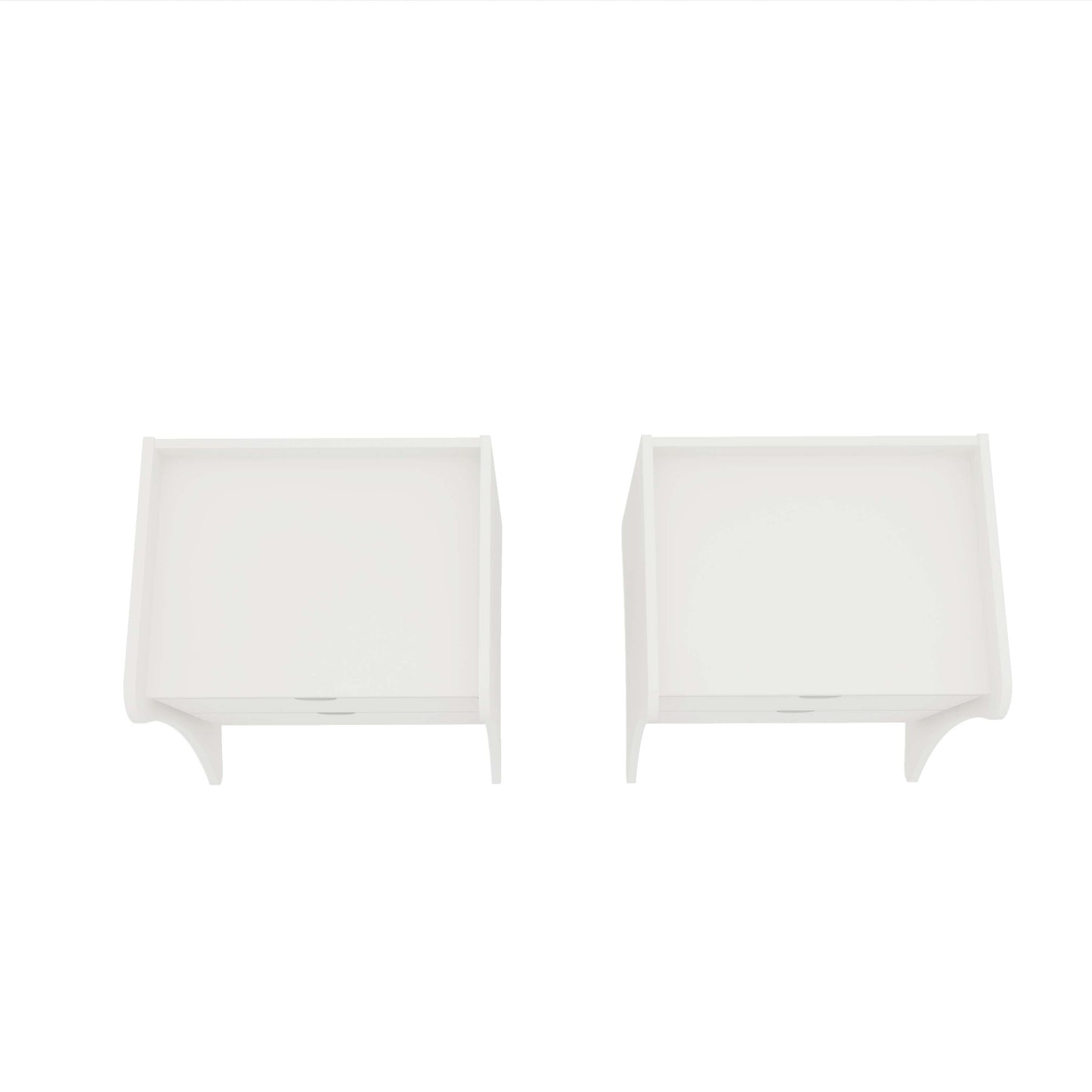 Coney Mid-Century Modern 20" Nightstand in White (2-Drawer) - Set of 2 2-181GMC1