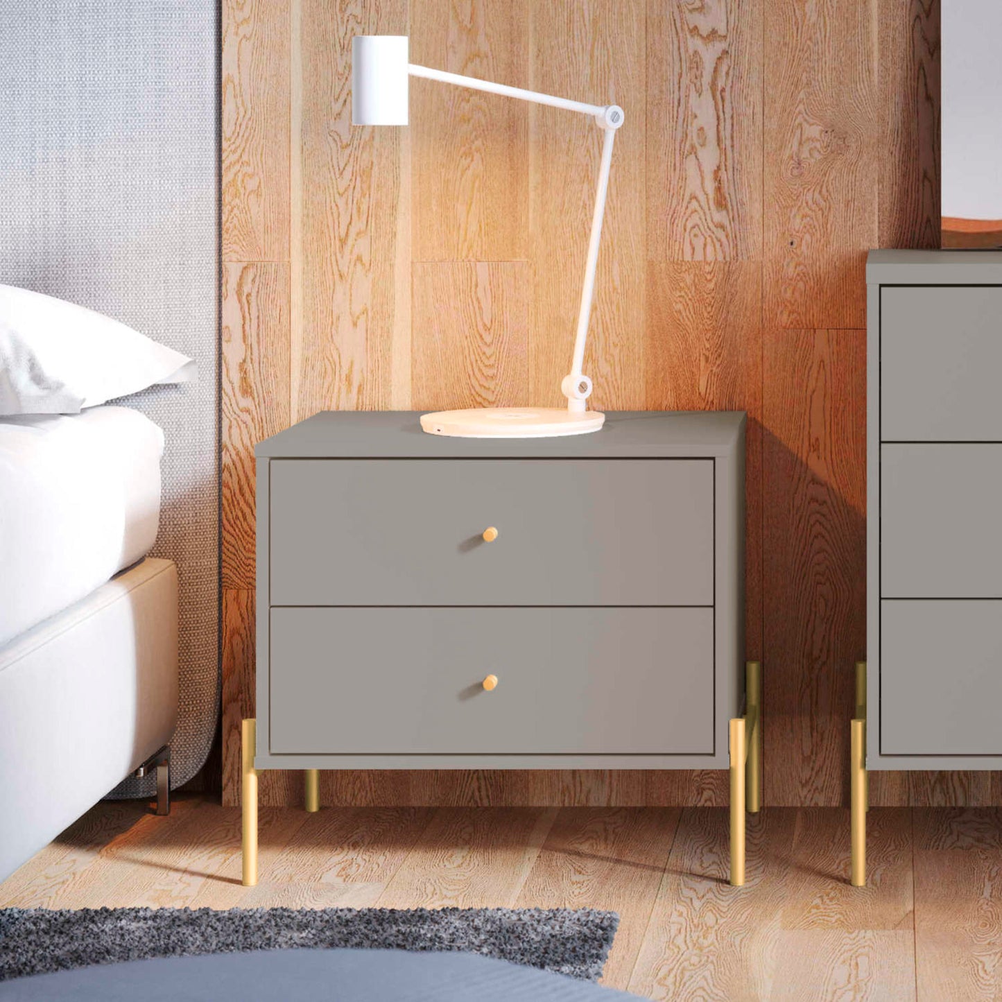 Jasper Modern 25" Nightstand in Sage Gray (2-Drawer) - Set of 2 2-51352