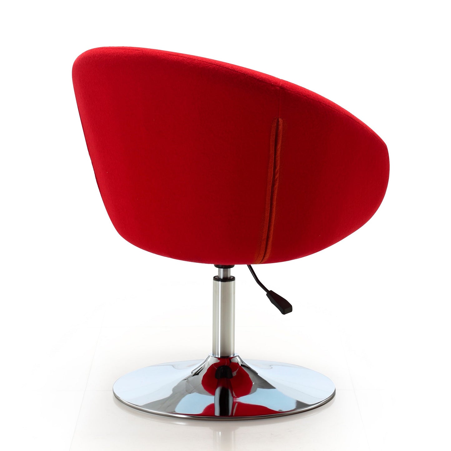 Manhattan Comfort Hopper Red and Polished Chrome Wool Blend Adjustable Height Chair (Set of 2) 2-AC036-RD