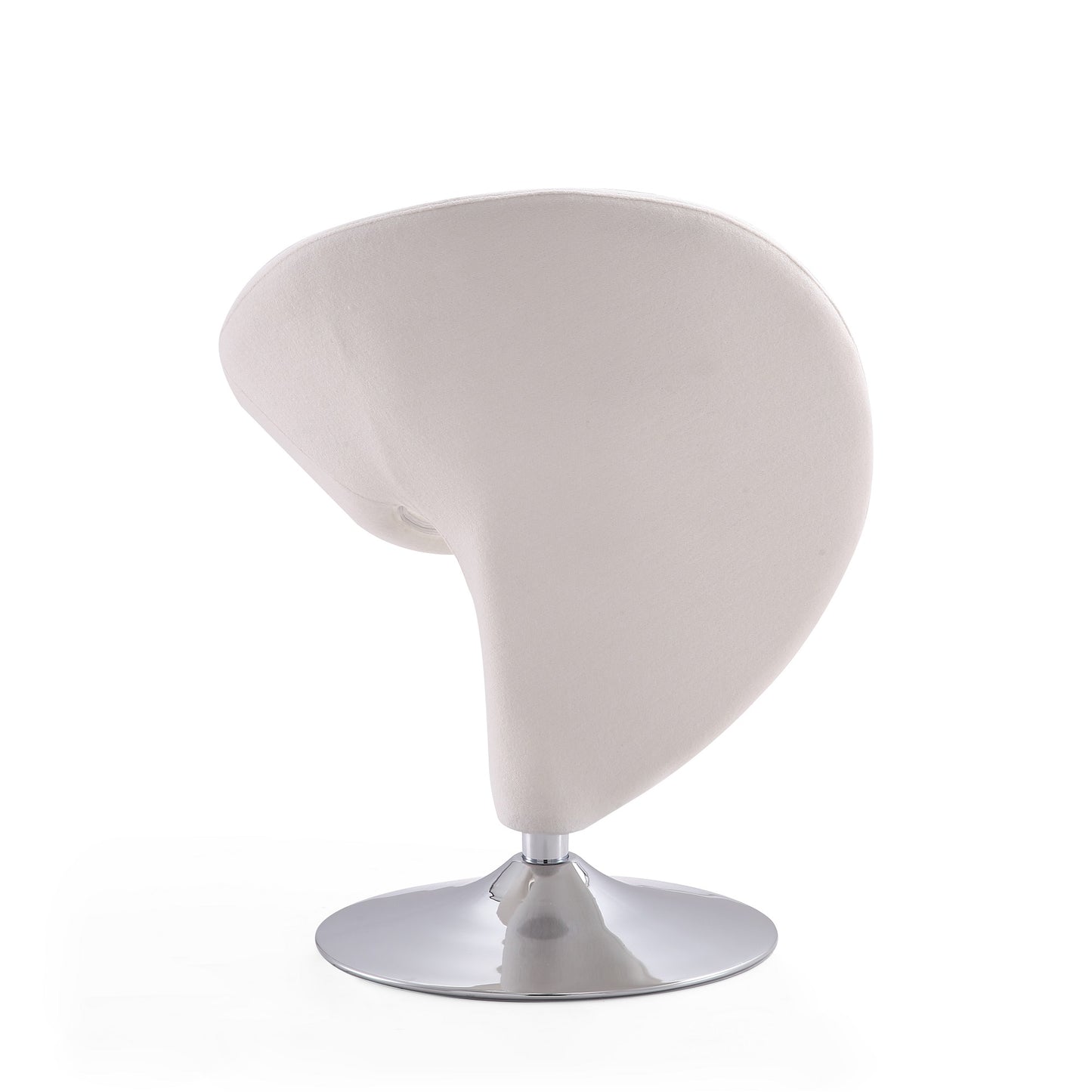 Manhattan Comfort Curl Cream and Polished Chrome Wool Blend Swivel Accent Chair (Set of 2) 2-AC040-CR