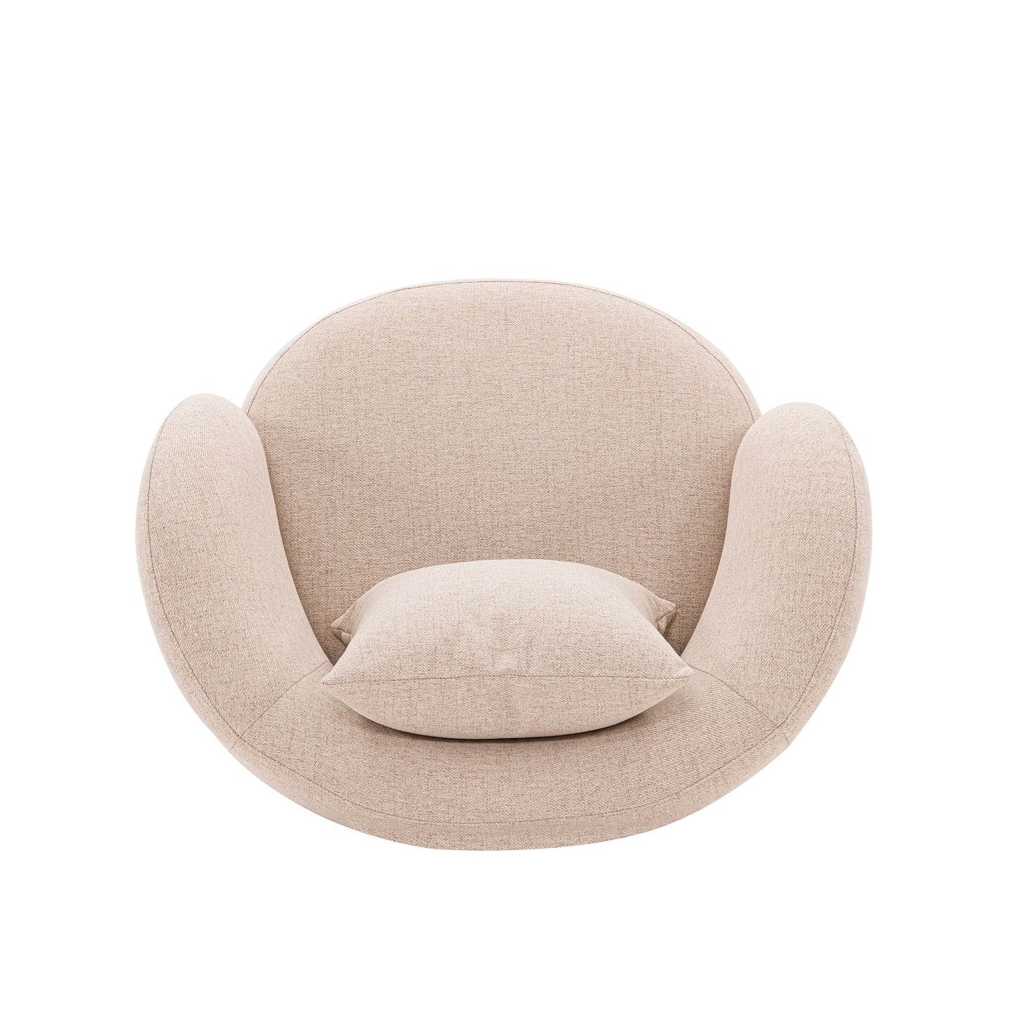 Manhattan Comfort Contemporary Siri Linen Weave Accent Chair with Pillows in Wheat - Set of 2 2-AC057-WT