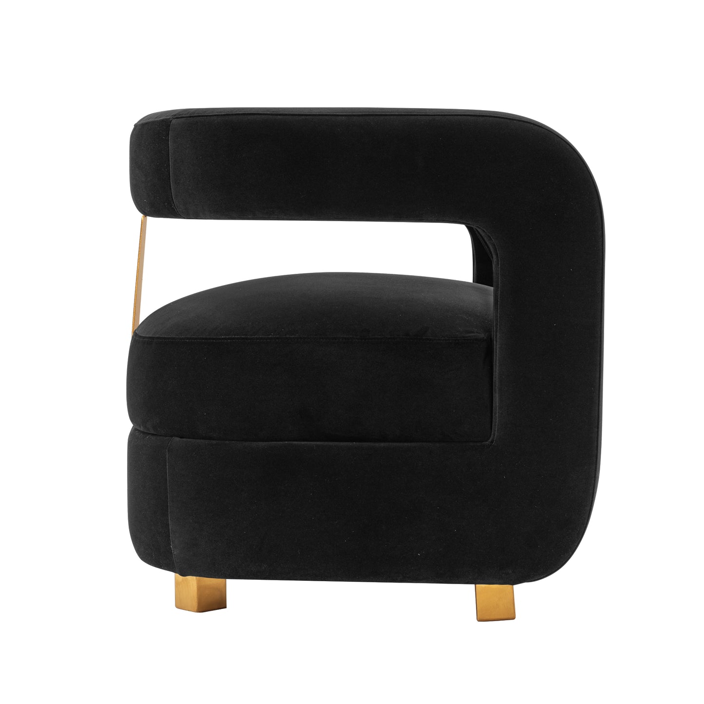 Manhattan Comfort Modern Amirah Velvet Accent Chair in Black - Set of 2 2-AC060-BK