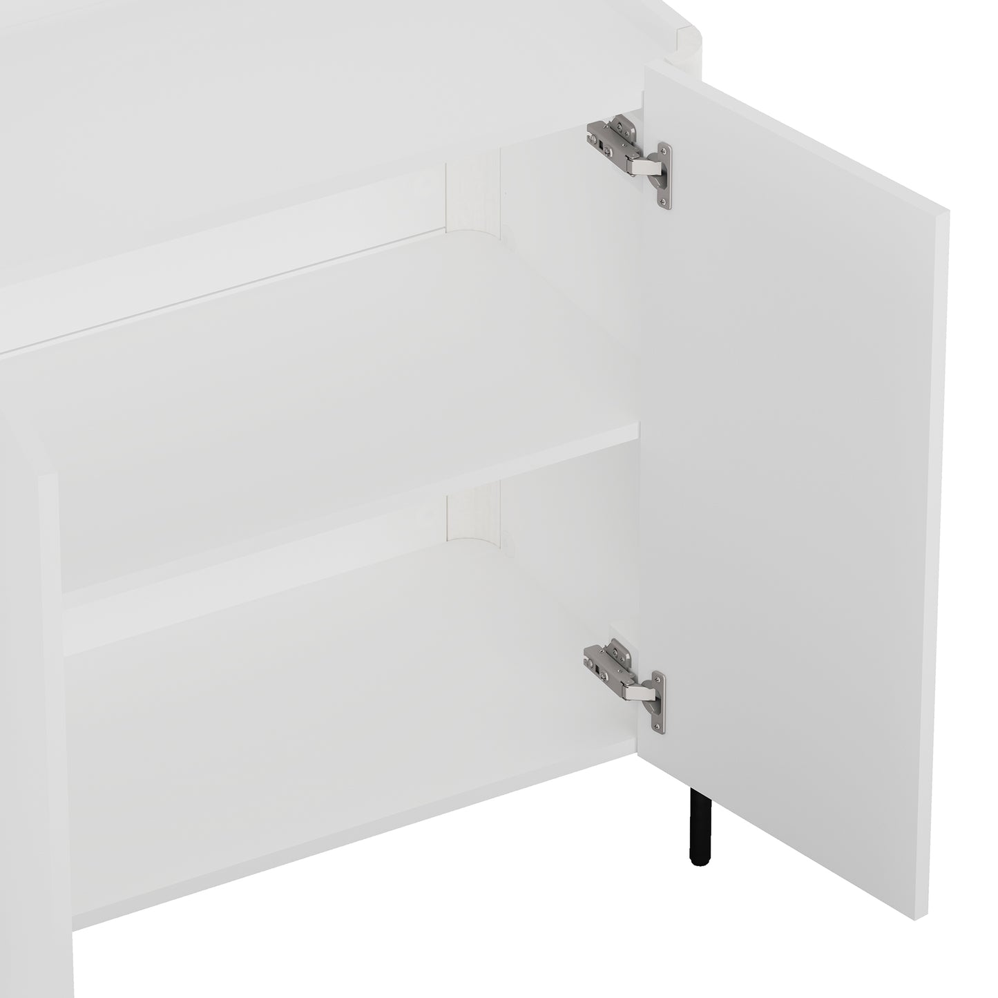 Abbey Modern 2-Piece Buffet and Accent Cabinet in White 2-AFSB046-WH