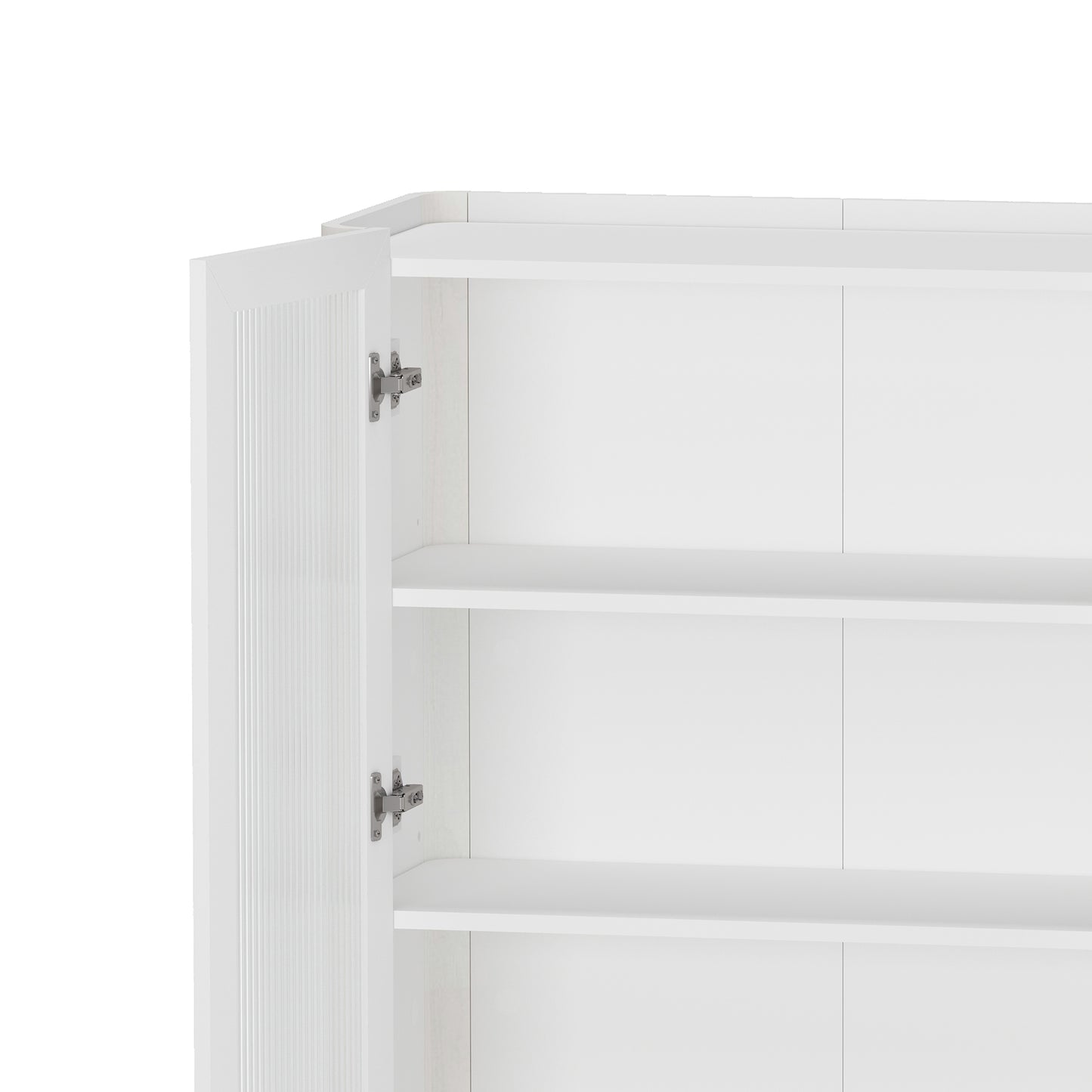 Abbey Modern 2-Piece Buffet and Bookcase in White 2-BCSB026-WH