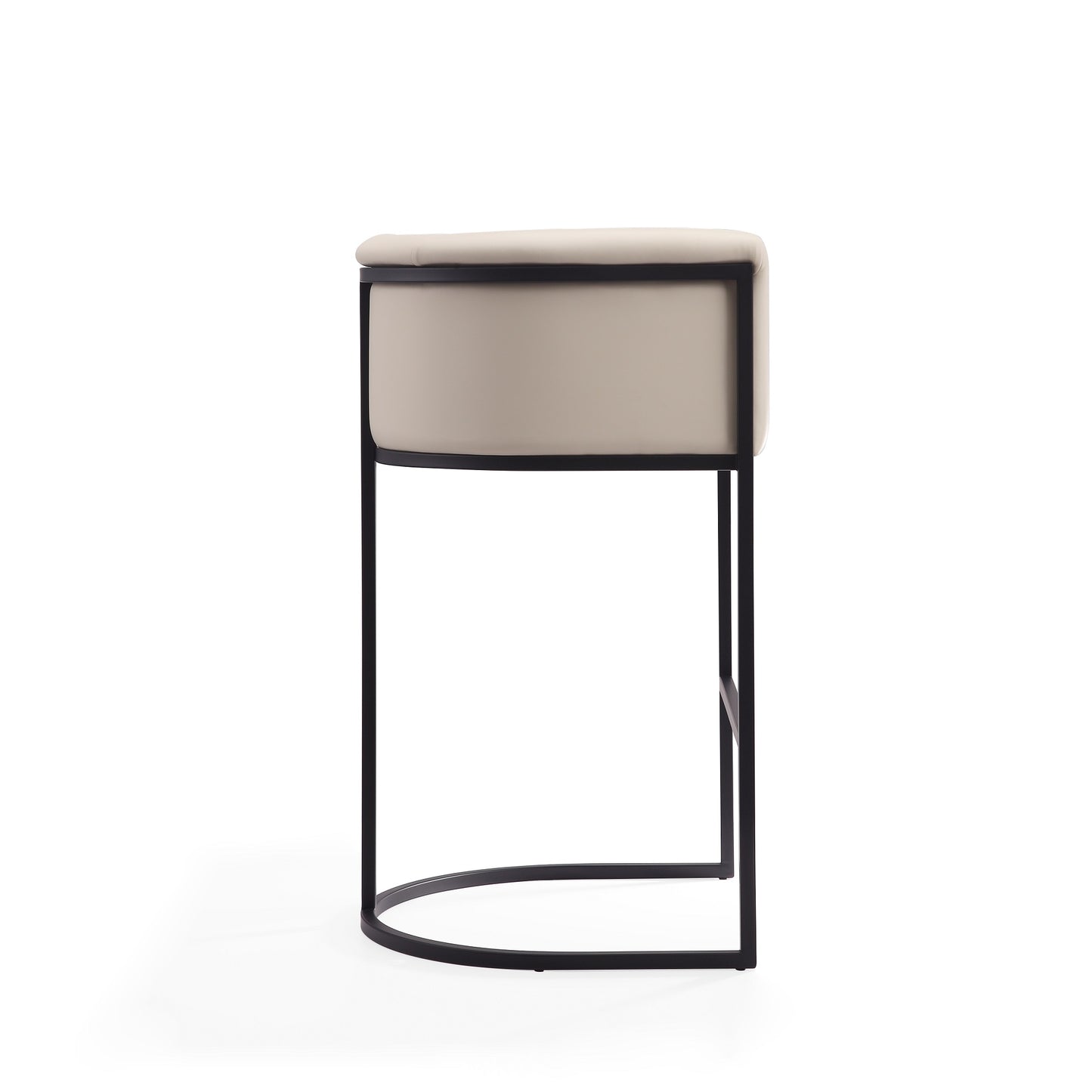 Manhattan Comfort Cosmopolitan 37.8 in. Cream and Black Metal Barstool (Set of 2) 2-BS015-CR