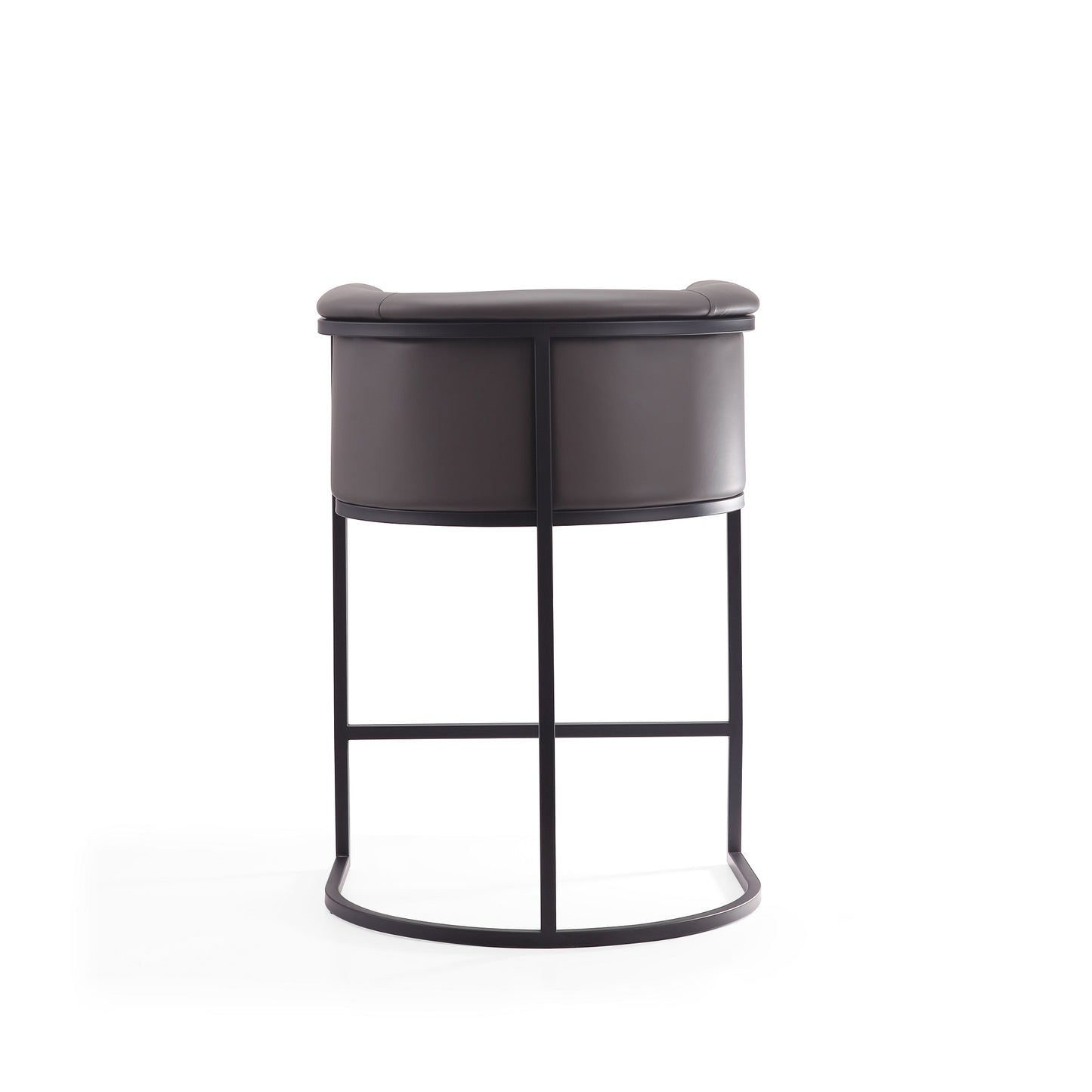 Cosmopolitan Mid-Century Modern Metal Upholstered Counter Stool in Graphite - Set of 2 2-CS008-PE