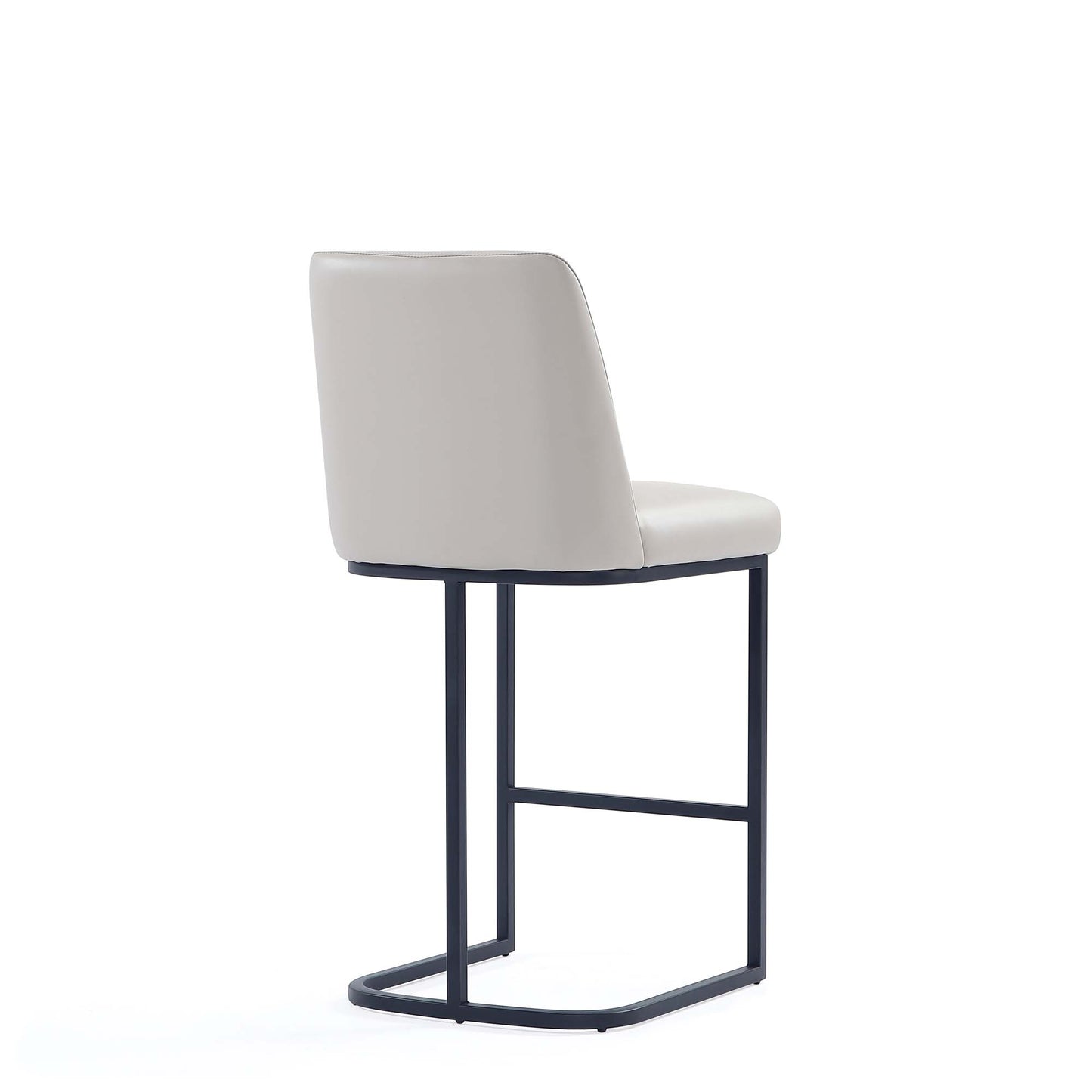 Manhattan Comfort Serena Modern Leatherette Upholstered Counter Stool in Light Grey - Set of 2 2-CS017-LG