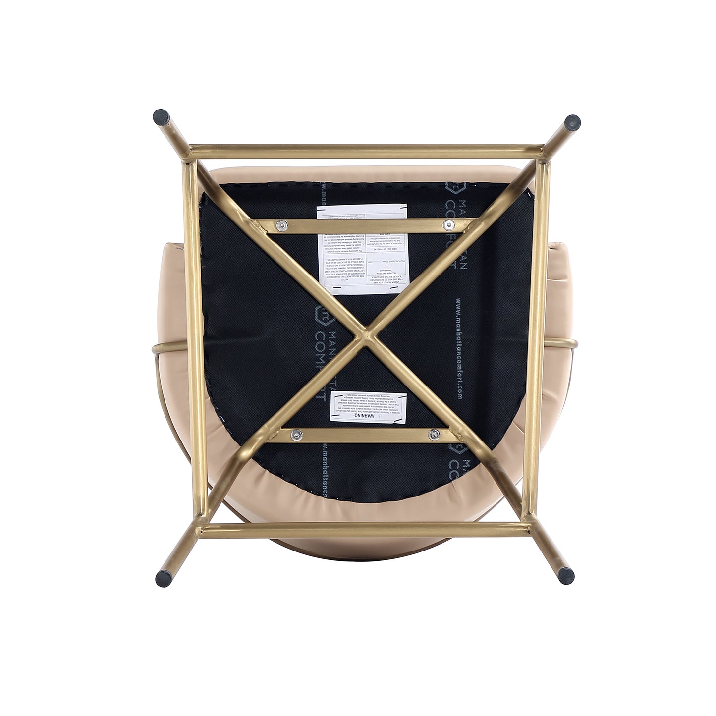 Gracie Modern Metal Upholstered Counter Stool in Tan and Gold - Set of 2 2-CS019-GTN