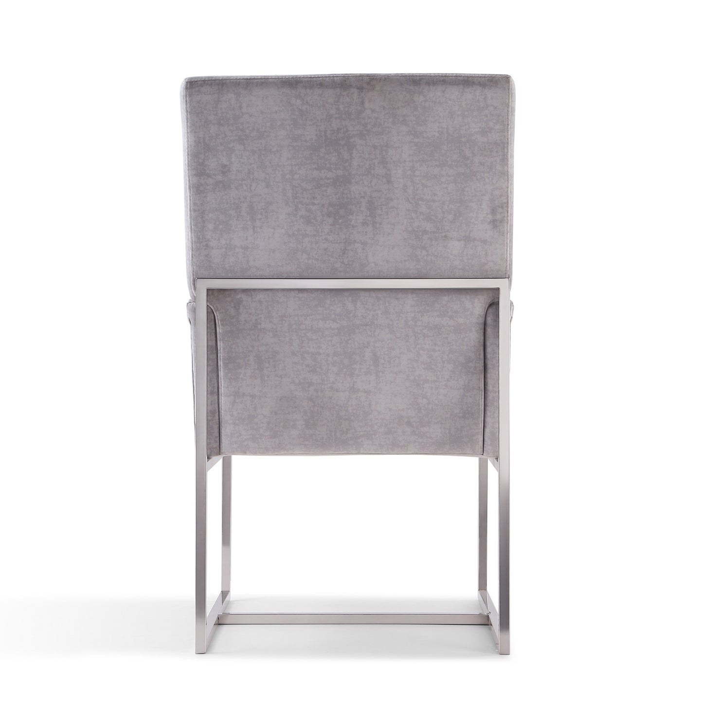Element Modern Metal Velvet Dining Chair in Gray - Set of 2 2-DC029-GY