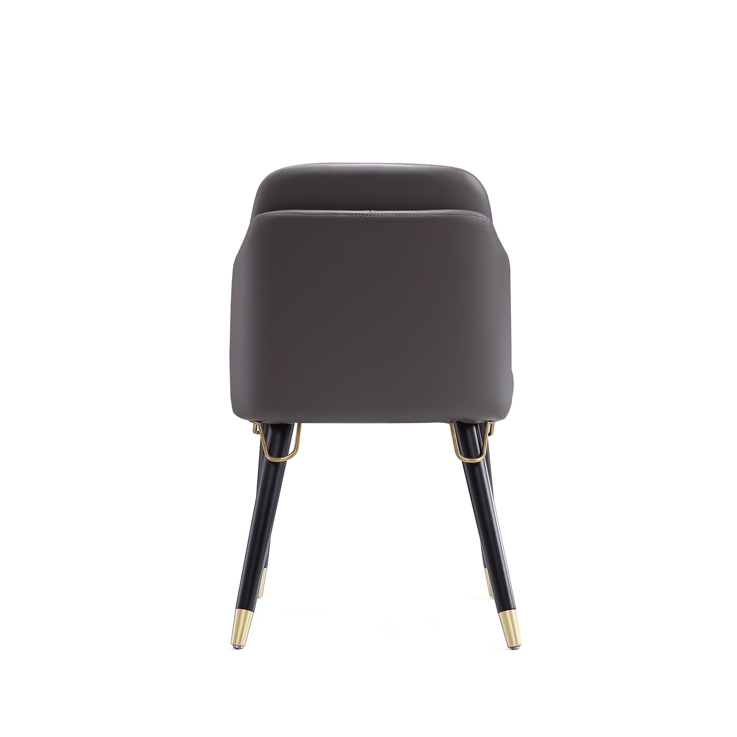 Estelle Modern Wood Vegan Leather Dining Chair in Graphite - Set of 2 2-DC042-PE