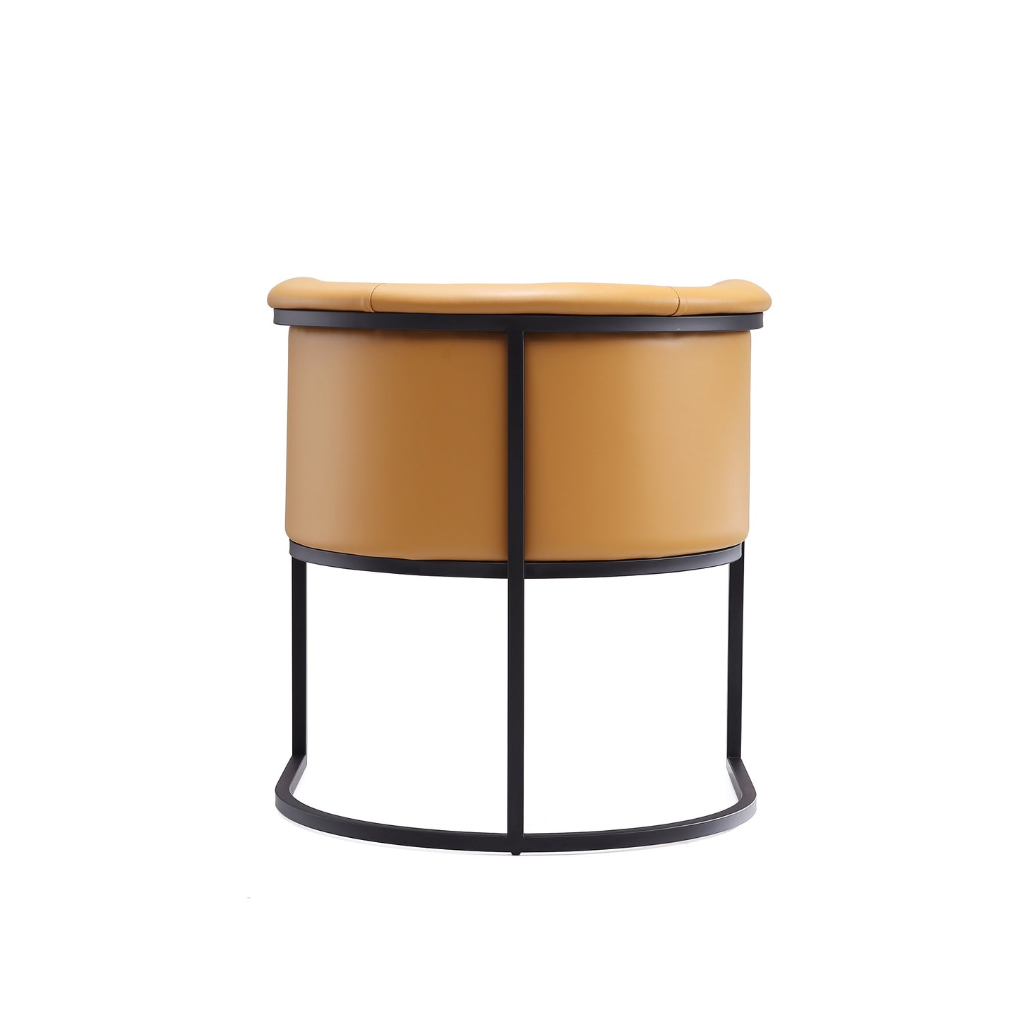 Cosmopolitan Mid-Century Modern Metal Vegan Leather Dining Chair in Camel - Set of 2 2-DC044-SA