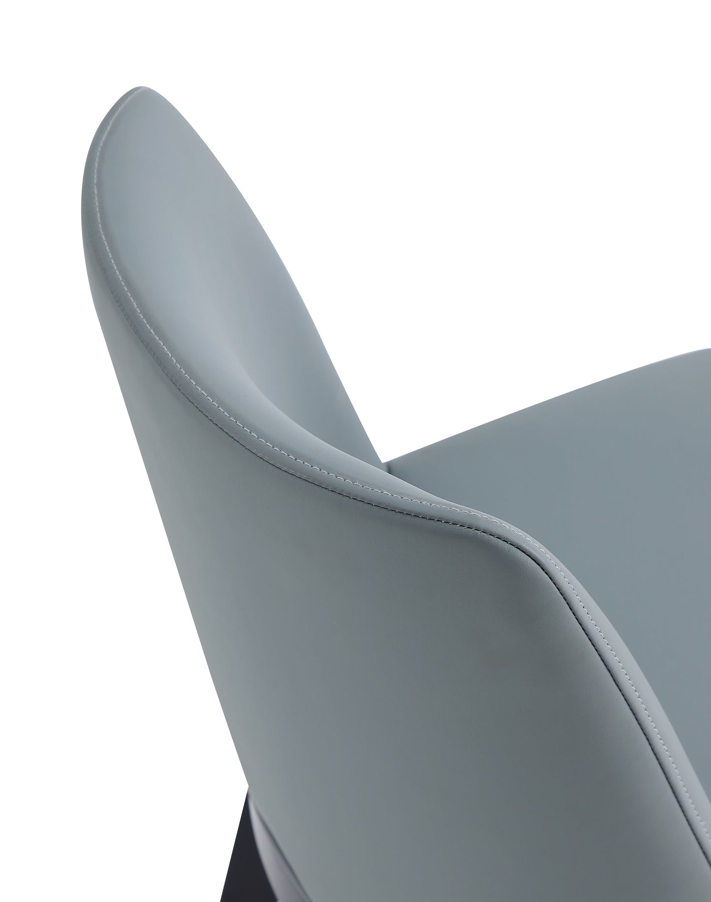 Gansevoort Modern Wood Vegan Leather Dining Chair in Pewter - Set of 4 2-DC051-PT