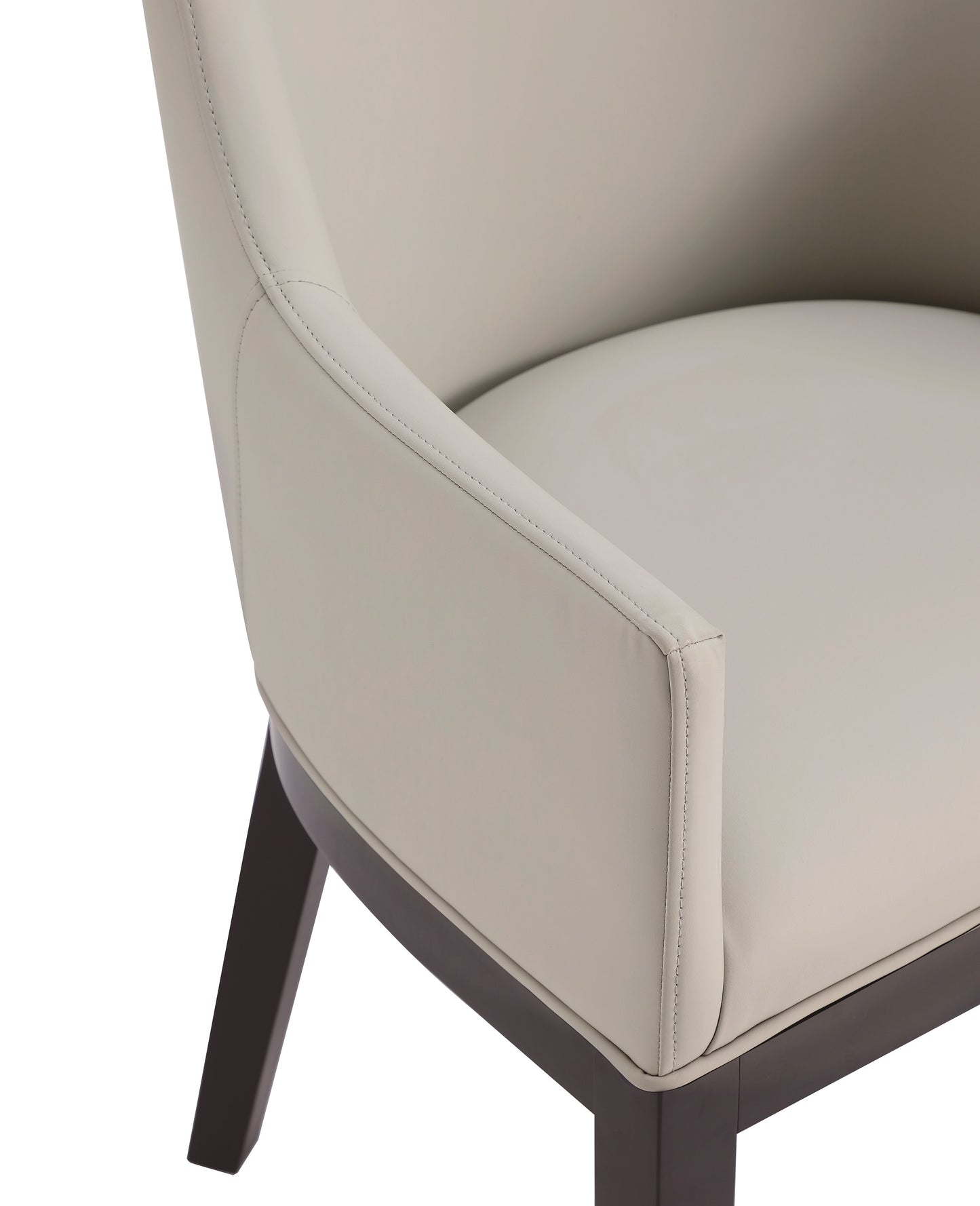 Gansevoort Modern Wood Vegan Leather Armchair in Stone Gray - Set of 2 2-DC051AR-ST
