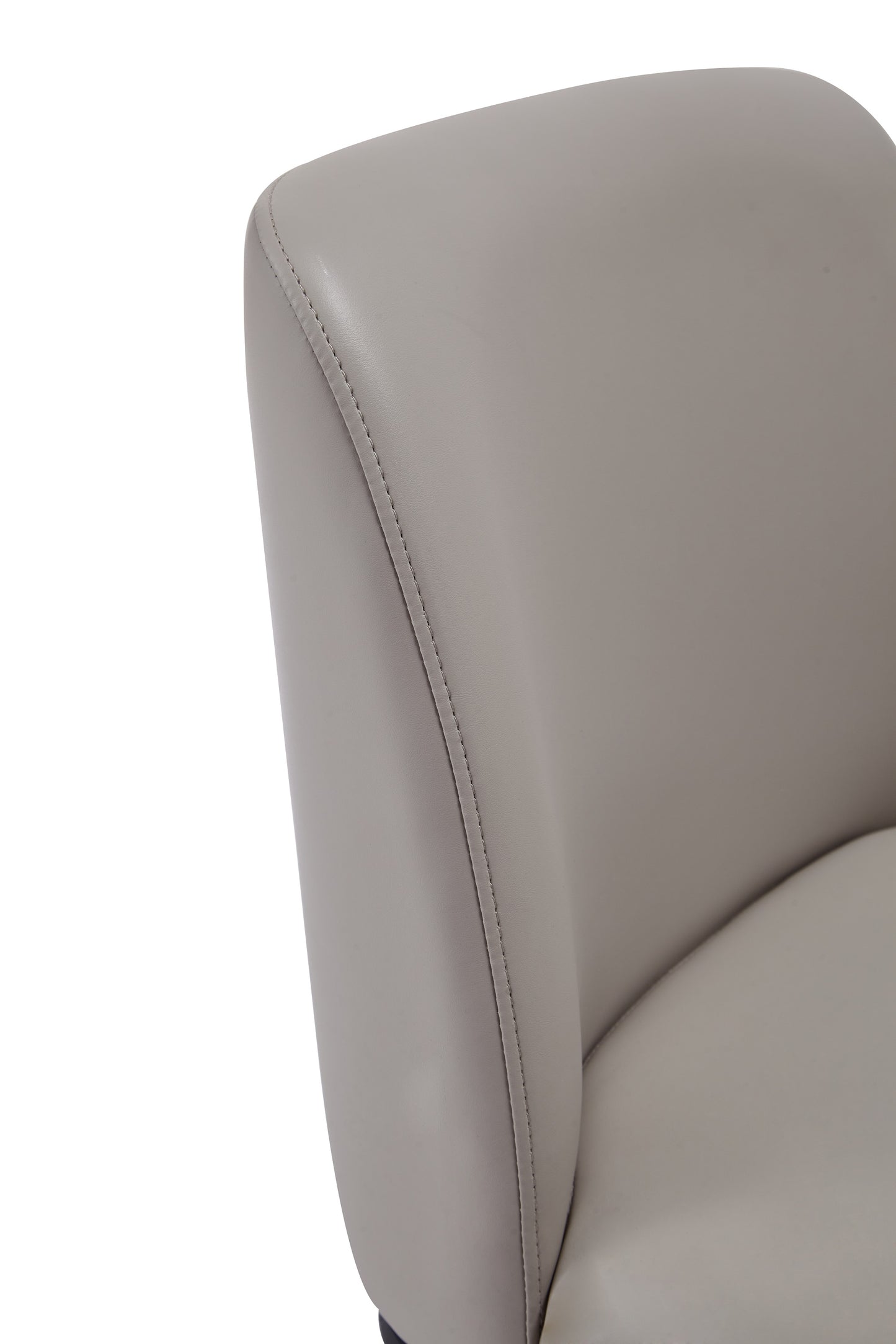 Serena Modern Metal Vegan Leather Dining Chair in Light Gray - Set of 2 2-DC056-LG