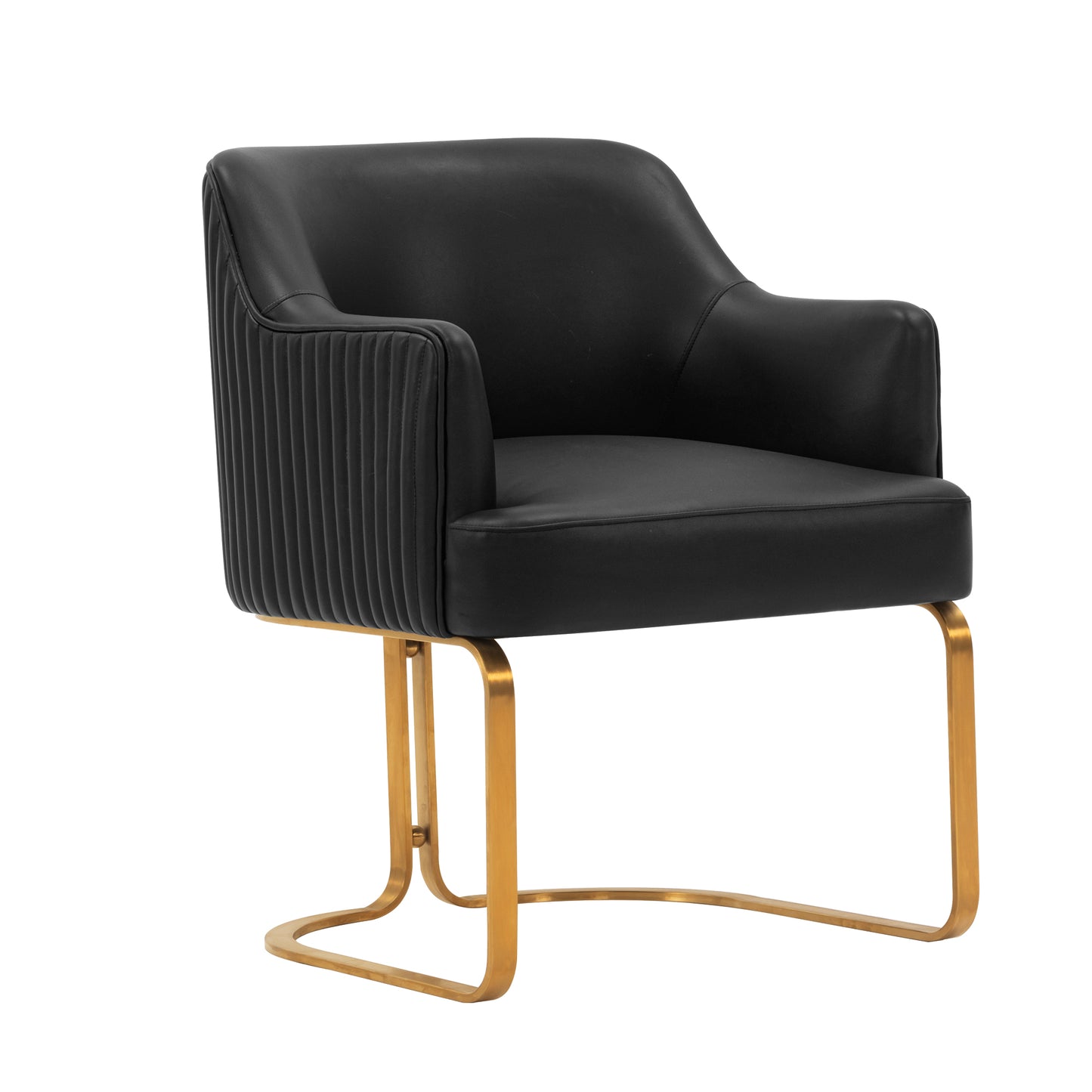 Raya Modern Wood Vegan Leather Dining Chair in Black - Set of 2 2-DC078-BK