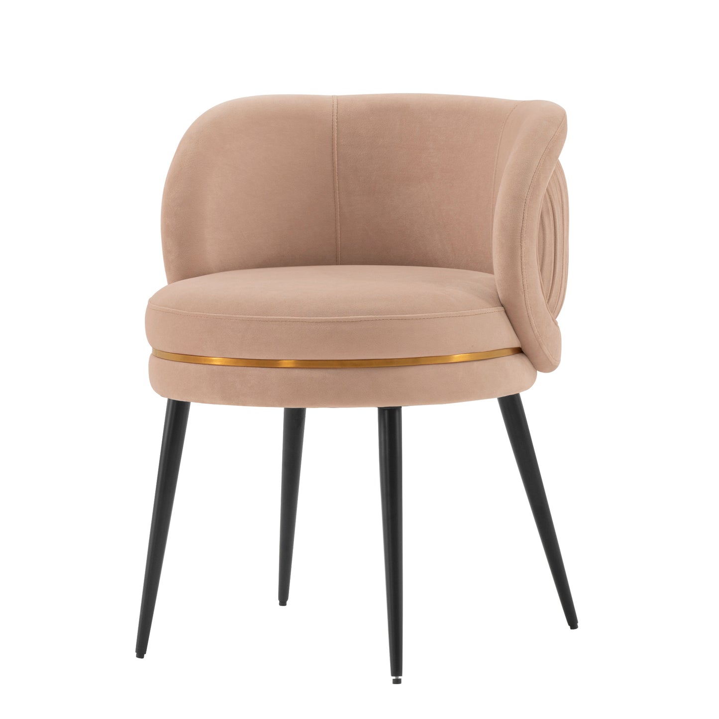 Kaya Modern Wood Velvet Dining Chair in Nude - Set of 2 2-DC080-ND