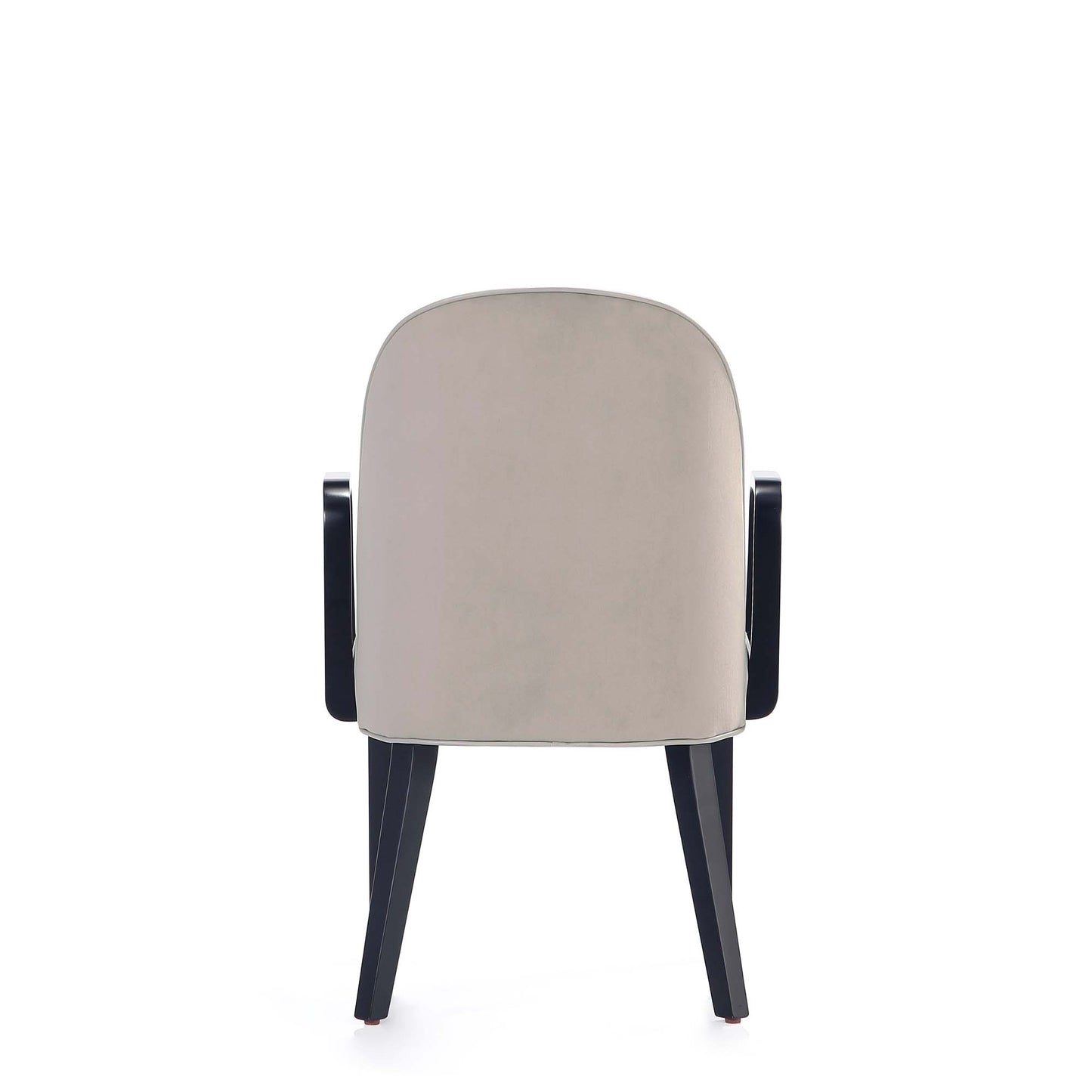 Manhattan Comfort Hillman Modern Leatherette and Velvet Upholstered Dining Arm Chair in Light Grey- Set of 2 2-DC087AR-LG