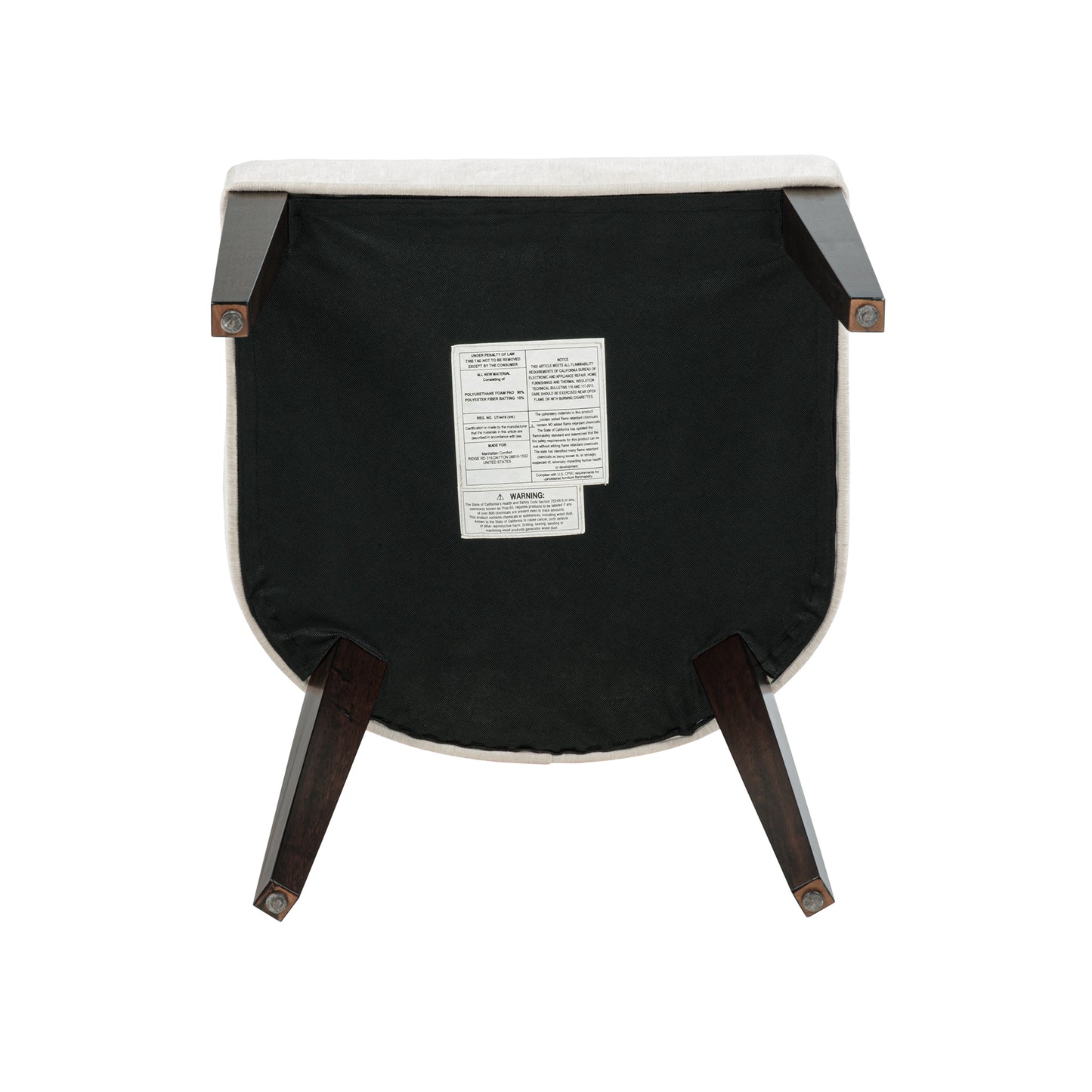 Beever Modern Wood Chenille Dining Chair in Cream - Set of 4 2-DC103-CR