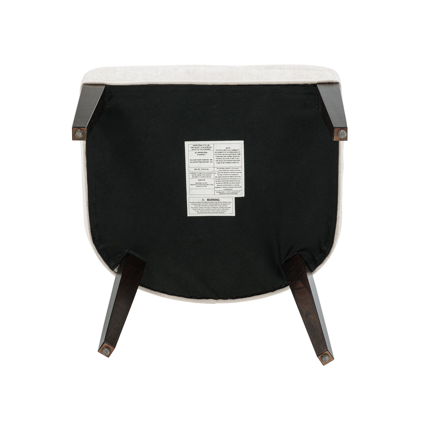 Beever Modern Wood Chenille Armchair in Cream - Set of 2 2-DC103AR-CR